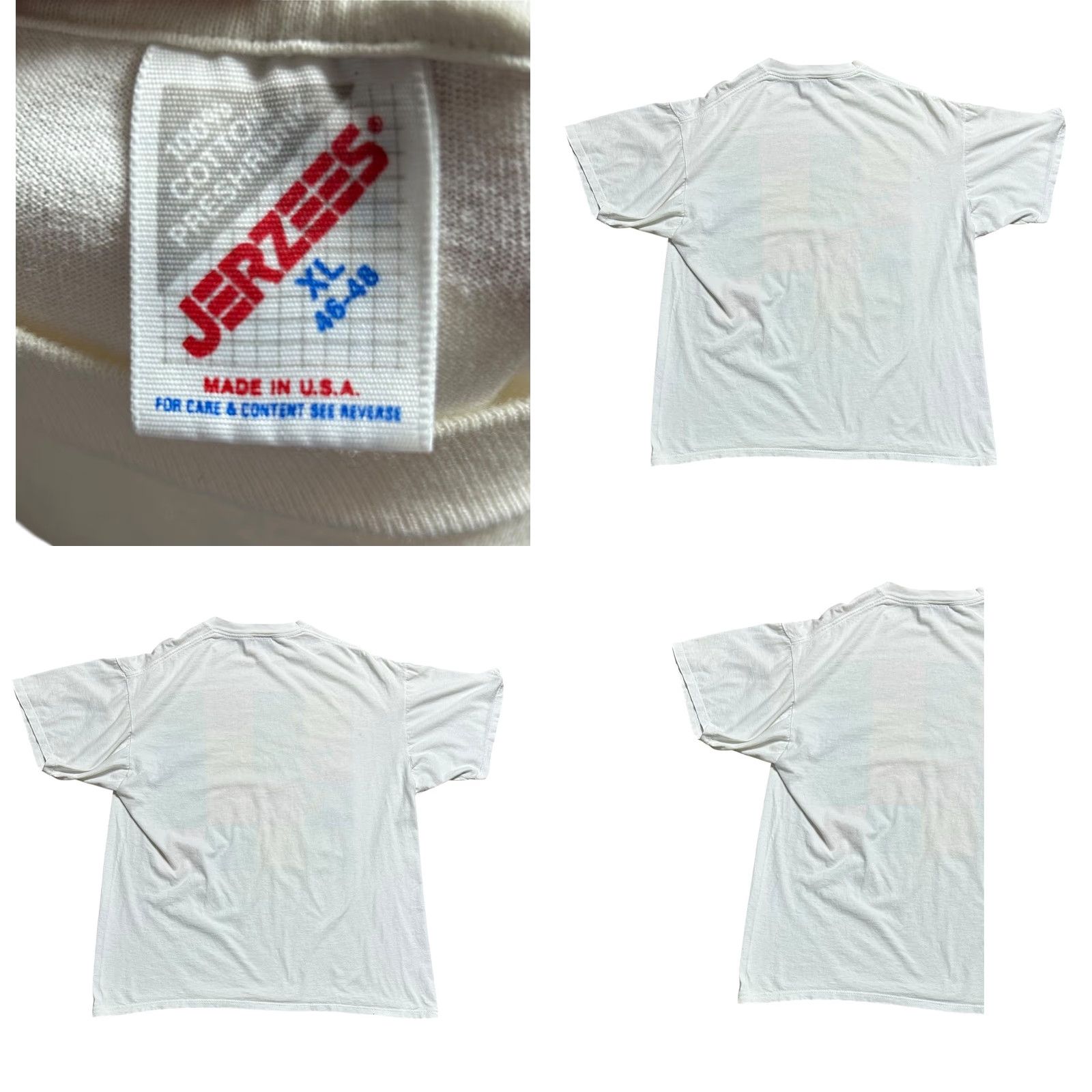Jerzees JERZEES T-Shirt Men XL Peanuts Charlie Brown Snoopy Vintage 80s Pop Art White Cotton Blend Crew Neck Short Sleeve Graphic Print Size US XL / EU 56 / 4 - 9 Thumbnail