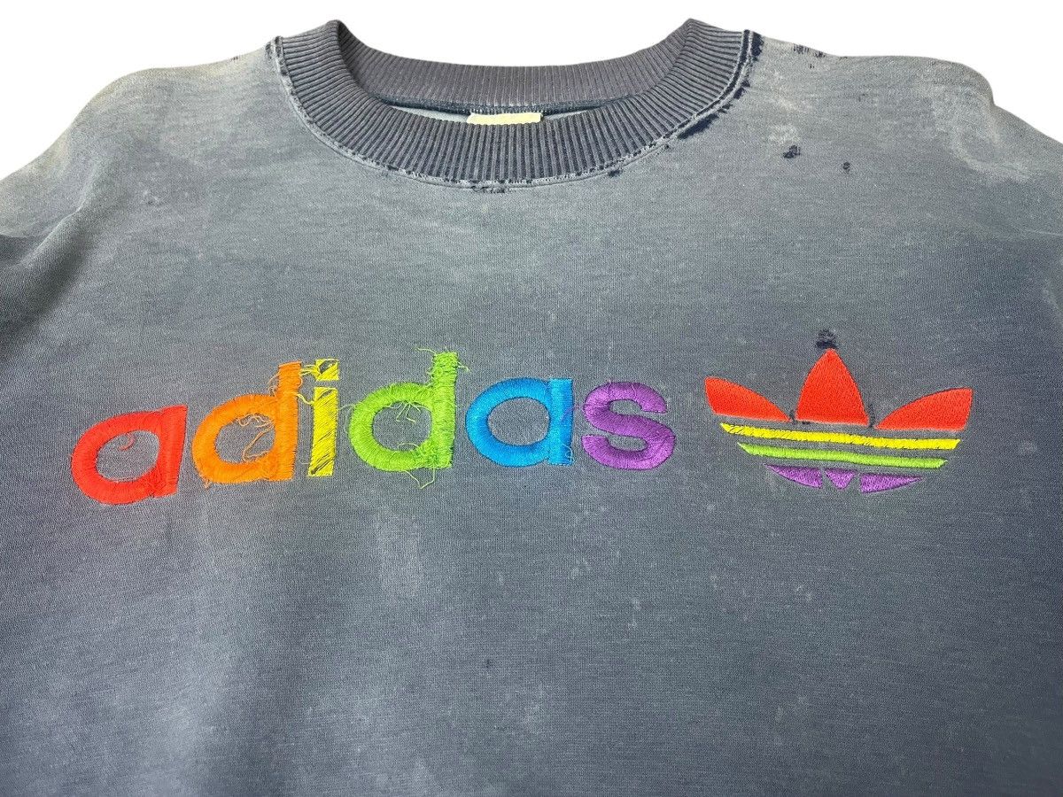 Adidas Vintage Adidas Faded Distressed Sweatshirt Streetwear Size US L / EU 52-54 / 3 - 3 Thumbnail