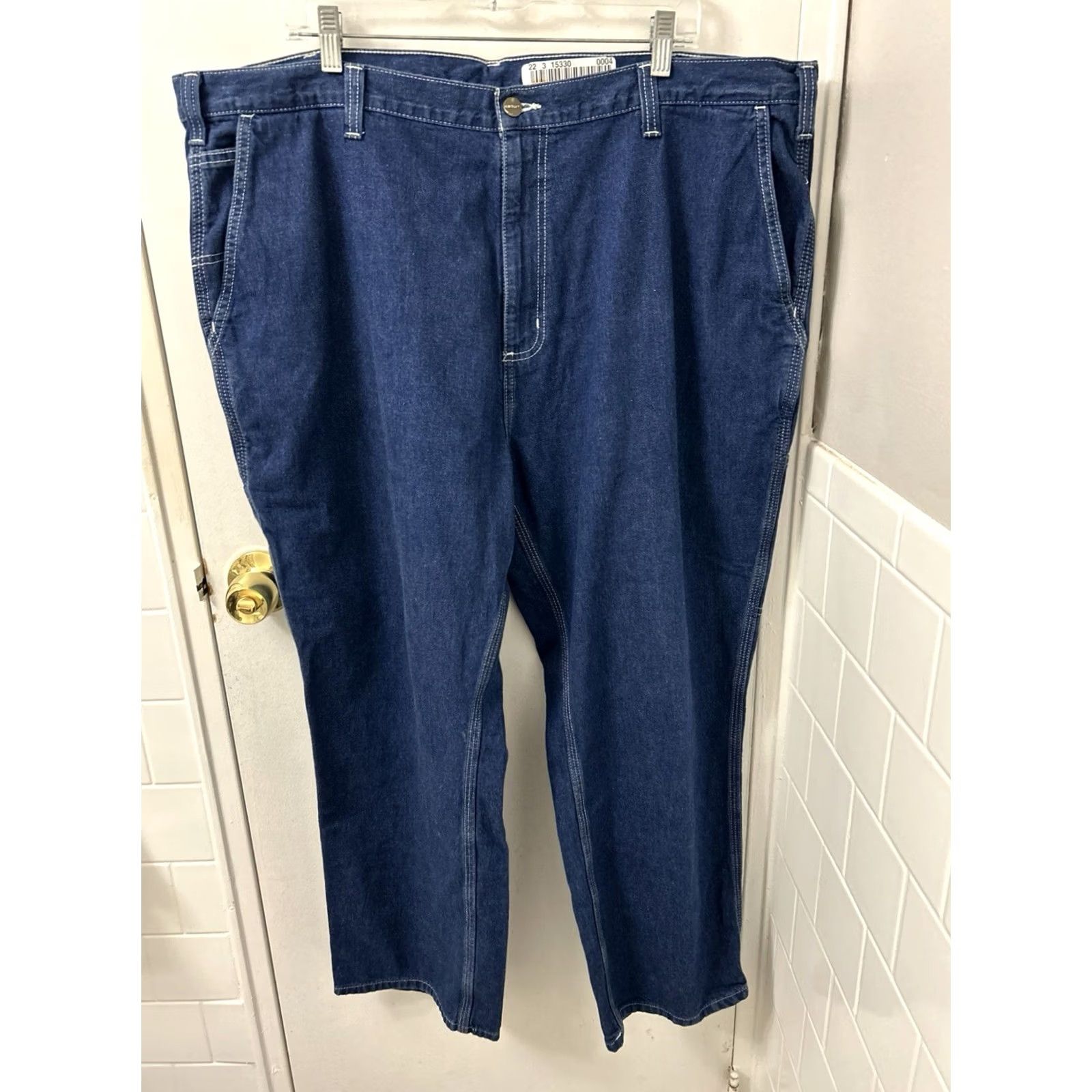 Carhartt Carhartt Jeans Mens 44x28 Blue Dark Wash Dungaree Fit Denim Carpenter Size US 44 / EU 60 - 5 Thumbnail