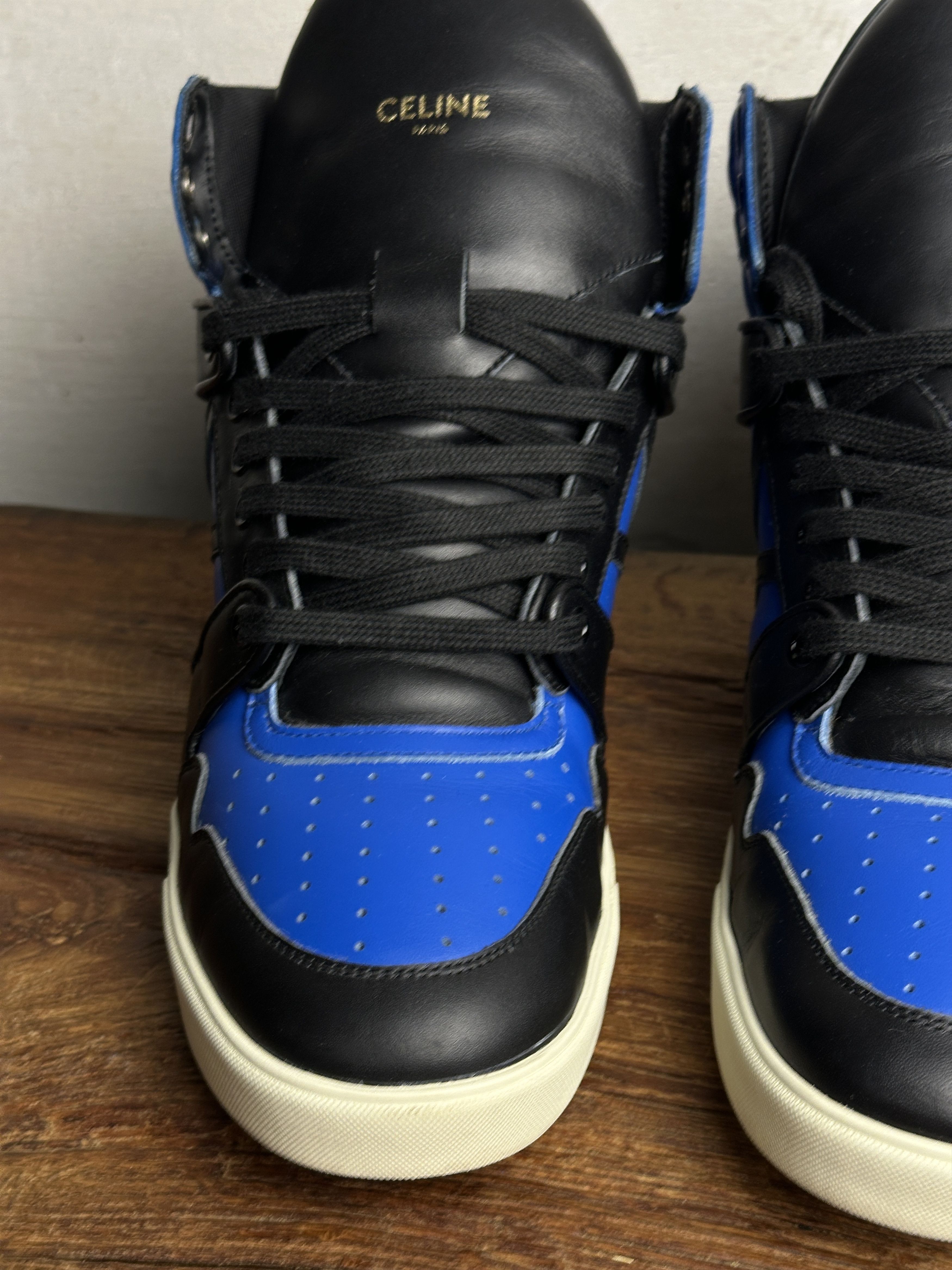 Celine Celine Celine Break Logo Leather Sneakers in Black Blue Size US 9 / EU 42 - 9 Thumbnail