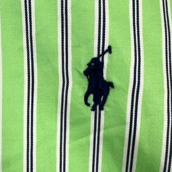 Ralph Lauren Ralph Lauren Button Down Shirt Adult Large Green Black Striped Classic Fit Mens Size US L / EU 52-54 / 3 - 7 Thumbnail