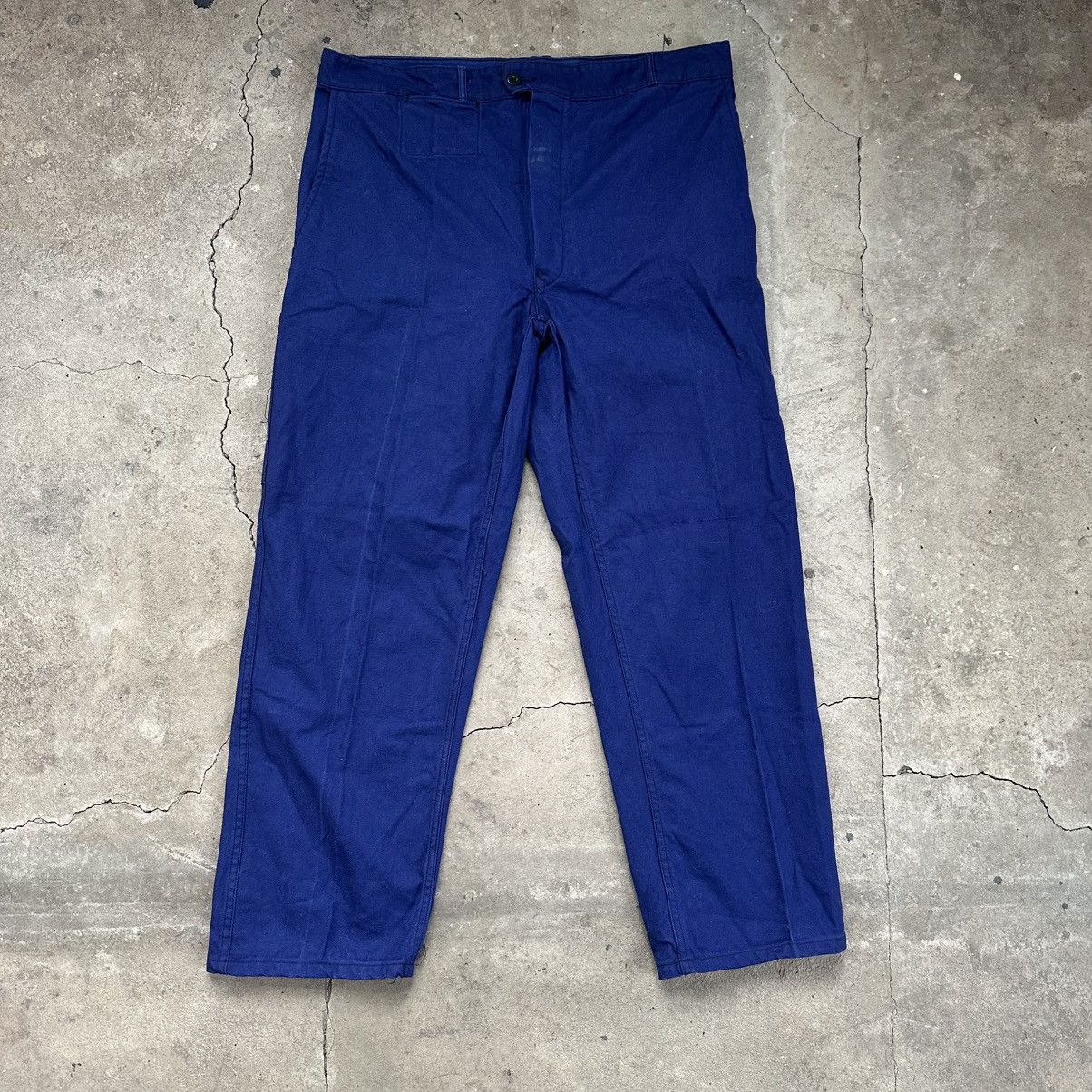 Le Laboureur 1970ʼs Vintage utility French HBT Sanfor Cotton Work Pants Size US 38 / EU 54 - 1 Thumbnail