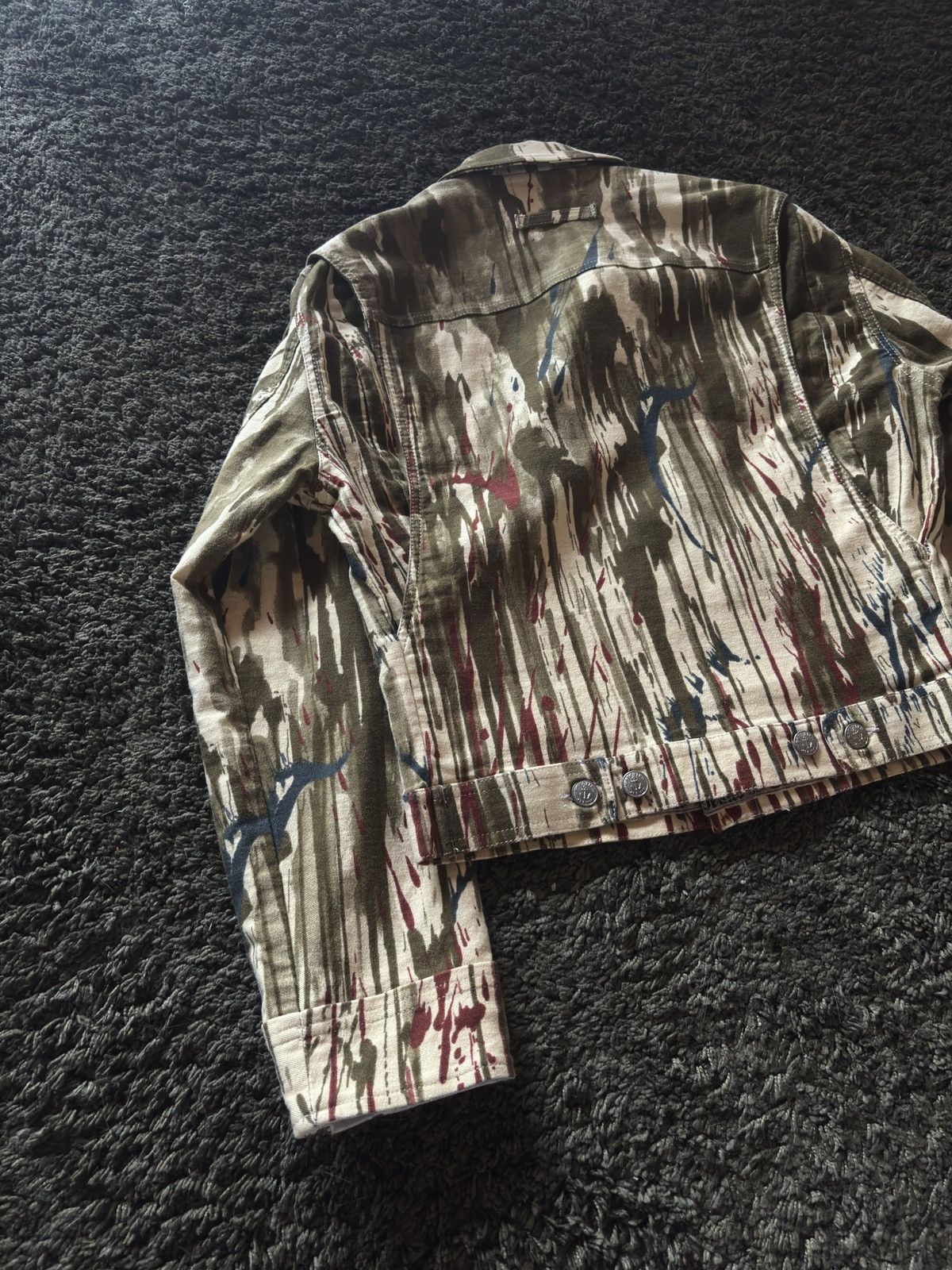 Jean Paul Gaultier FW97 Jean Paul Gaultier Blood Splatter Vomit Denim Jacket Size US XS / EU 42 / 0 - 7 Thumbnail
