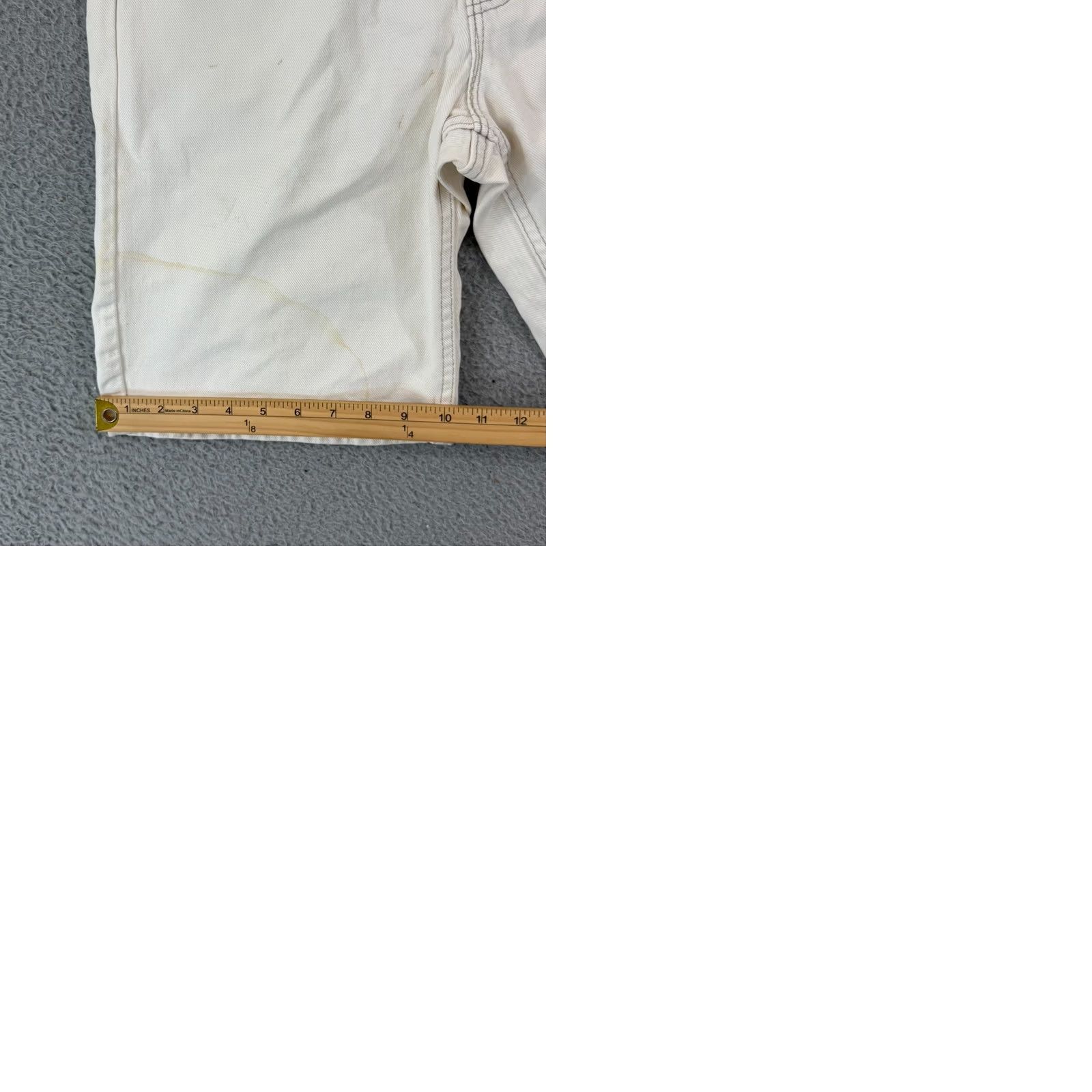 Levi's VINTAGE Levi’s 550 Shorts Men’s 31 White Light Wash Denim Orange Tab 10” Casual 90s USA Mens Size US 31 - 10 Thumbnail