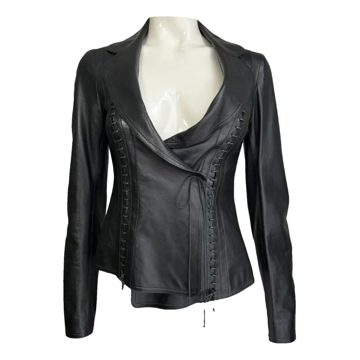 plein sud Archive 2002 Plein Sud laced leather jacket Size M / US 6-8 / IT 42-44 - 8 Thumbnail