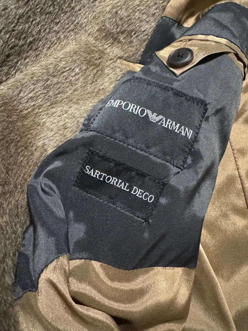 Emporio Armani × Vintage FW2018 Emporio Armani Sartorial Faux Fur Brown Trench Coat Size US M / EU 48-50 / 2 - 8 Thumbnail