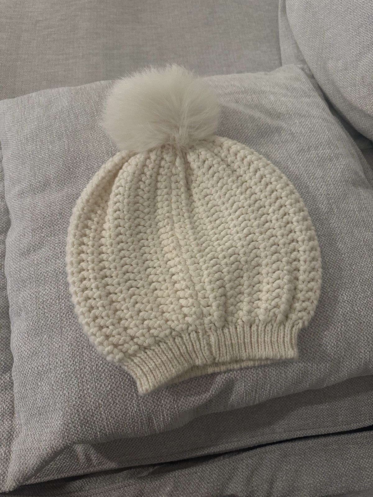 Moncler Moncler white fur wool hat Size ONE SIZE - 5 Thumbnail