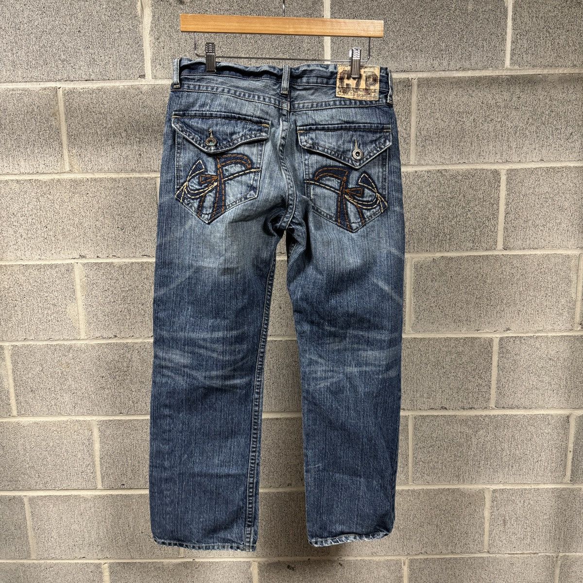 Vintage Y2K Baggy Embroidered Distressed Faded Jeans ERD Grunge Size US 30 / EU 46 - 1 Thumbnail