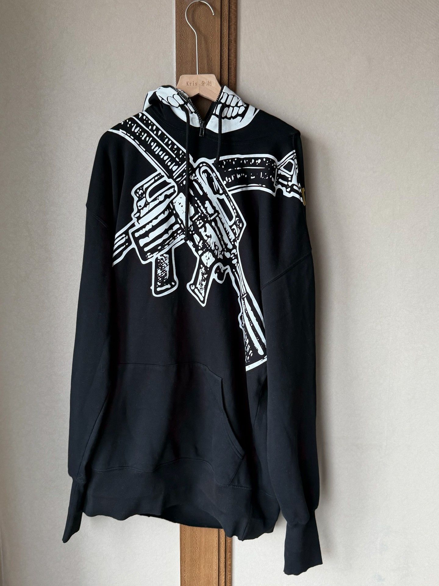 Vetements AW18 Vetements Misplaced Skull Hoodie Black | Grailed