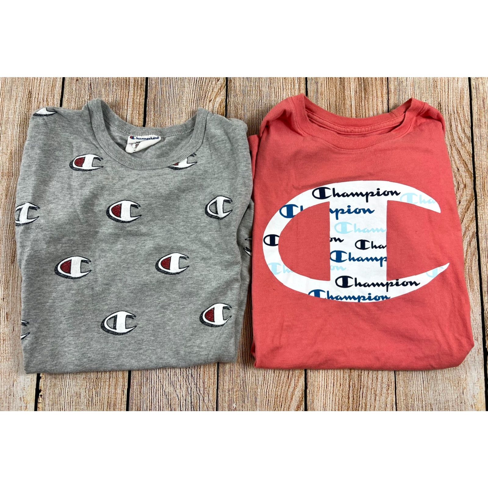 Champion VINTAGE Champion T-Shirt Men Short Sleeve Graphic Print Logo 2 Pack Small Gray S Size US S / EU 44-46 / 1 - 2 Thumbnail