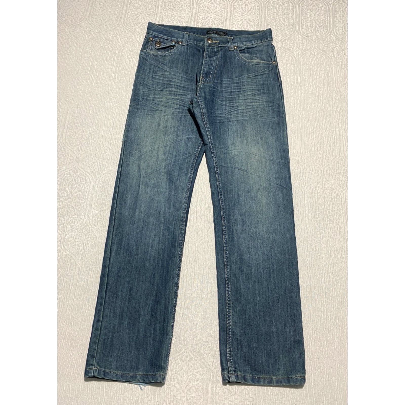 Vintage City Ink Jeans Men's Size 34 Blue Whiskers Flap Embroidered Pockets Size US 34 / EU 50 - 3 Thumbnail