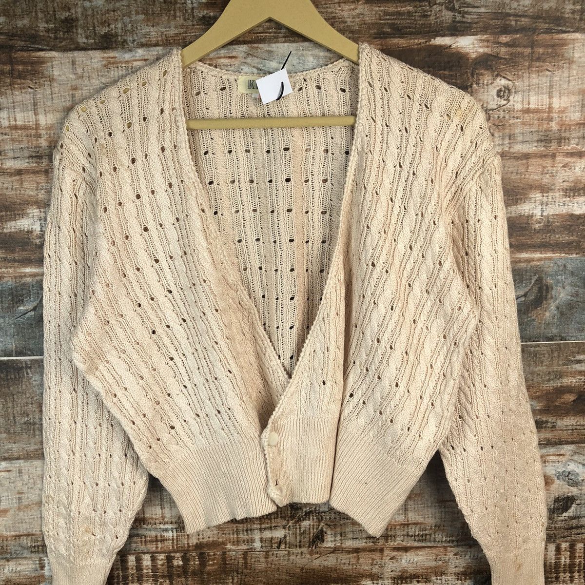 Japanese Brand Keith Pink Cardigan crochet meshnet Knitwear #A1893 Size S / US 4 / IT 40 - 5 Thumbnail