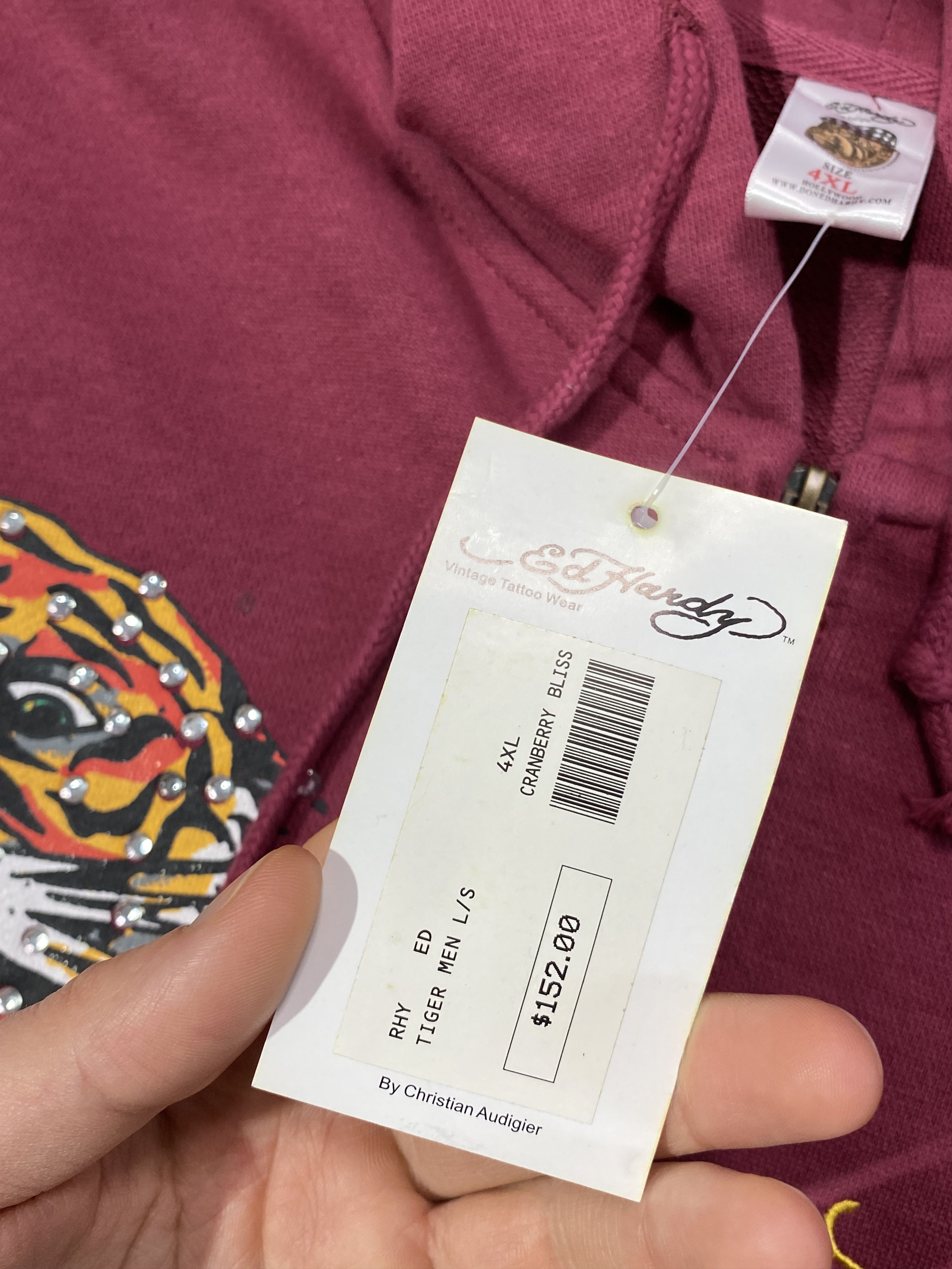 Ed Hardy Vintage Y2K Ed Hardy Big Logo Tattoo Tiger Zip Hoodie Size US XXL / EU 58 / 5 - 8 Thumbnail
