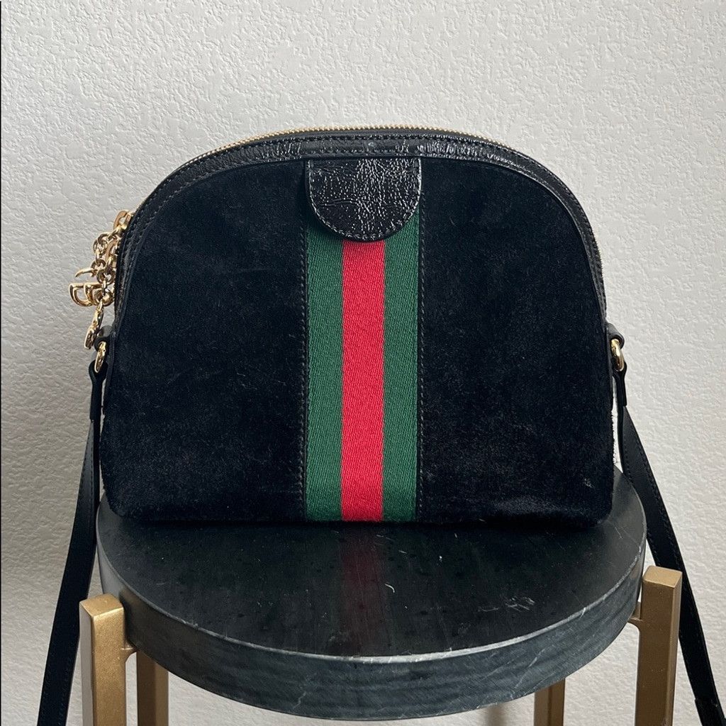 Gucci Gucci Ophidia Black Leather Suede Shoulder Bag Size ONE SIZE - 3 Thumbnail