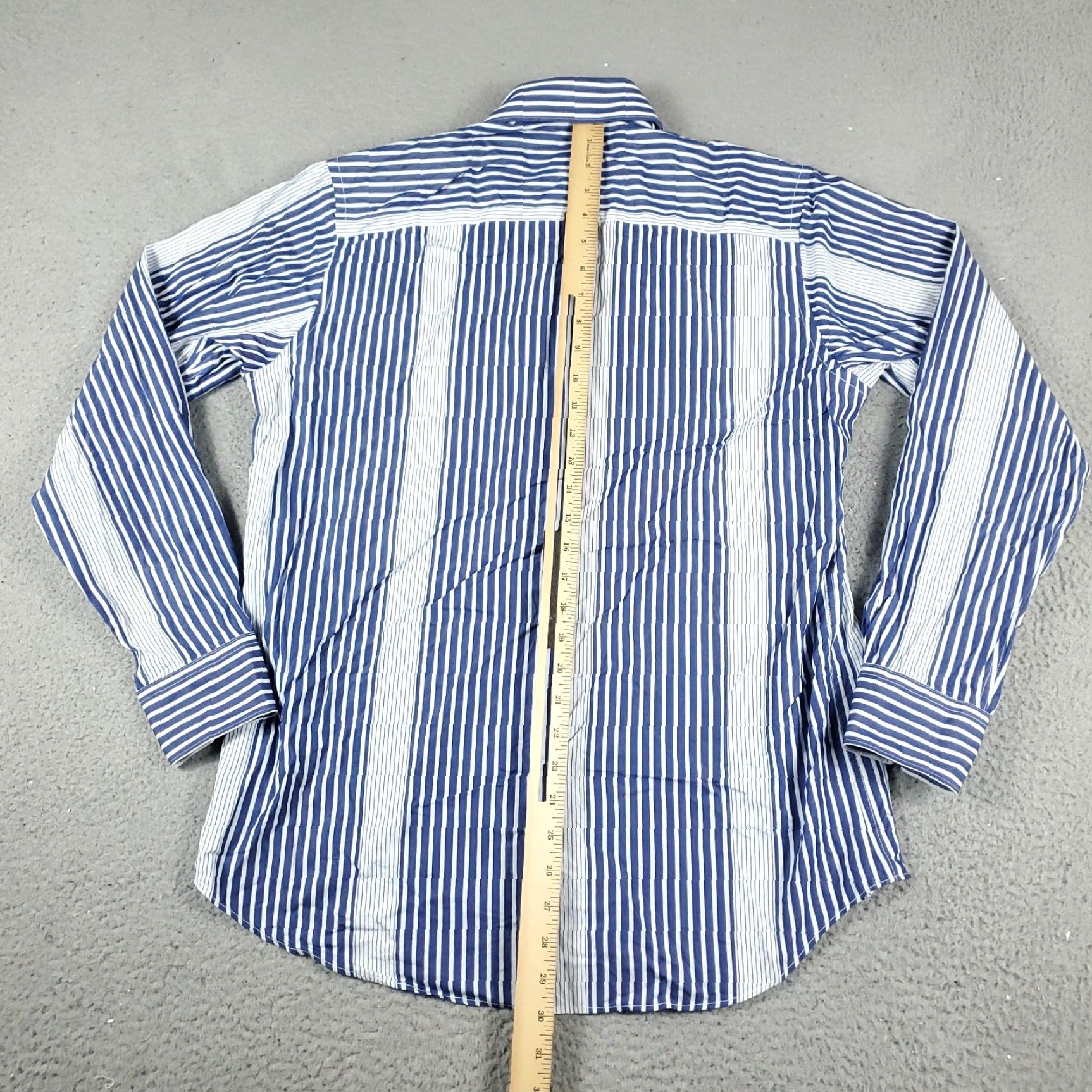 BUGATCHI Bugatchi Uomo Blue Striped Button-Up Shirt Mens Medium Long Sleeve Classic Fit Size US M / EU 48-50 / 2 - 3 Thumbnail