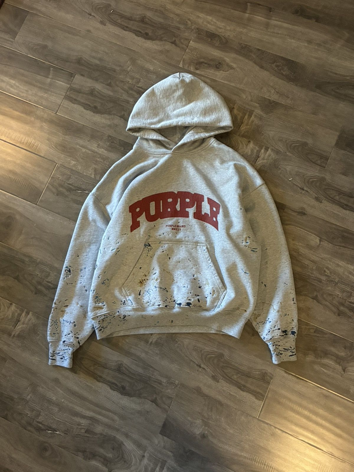 Purple Brand Crackle Print Hoodie