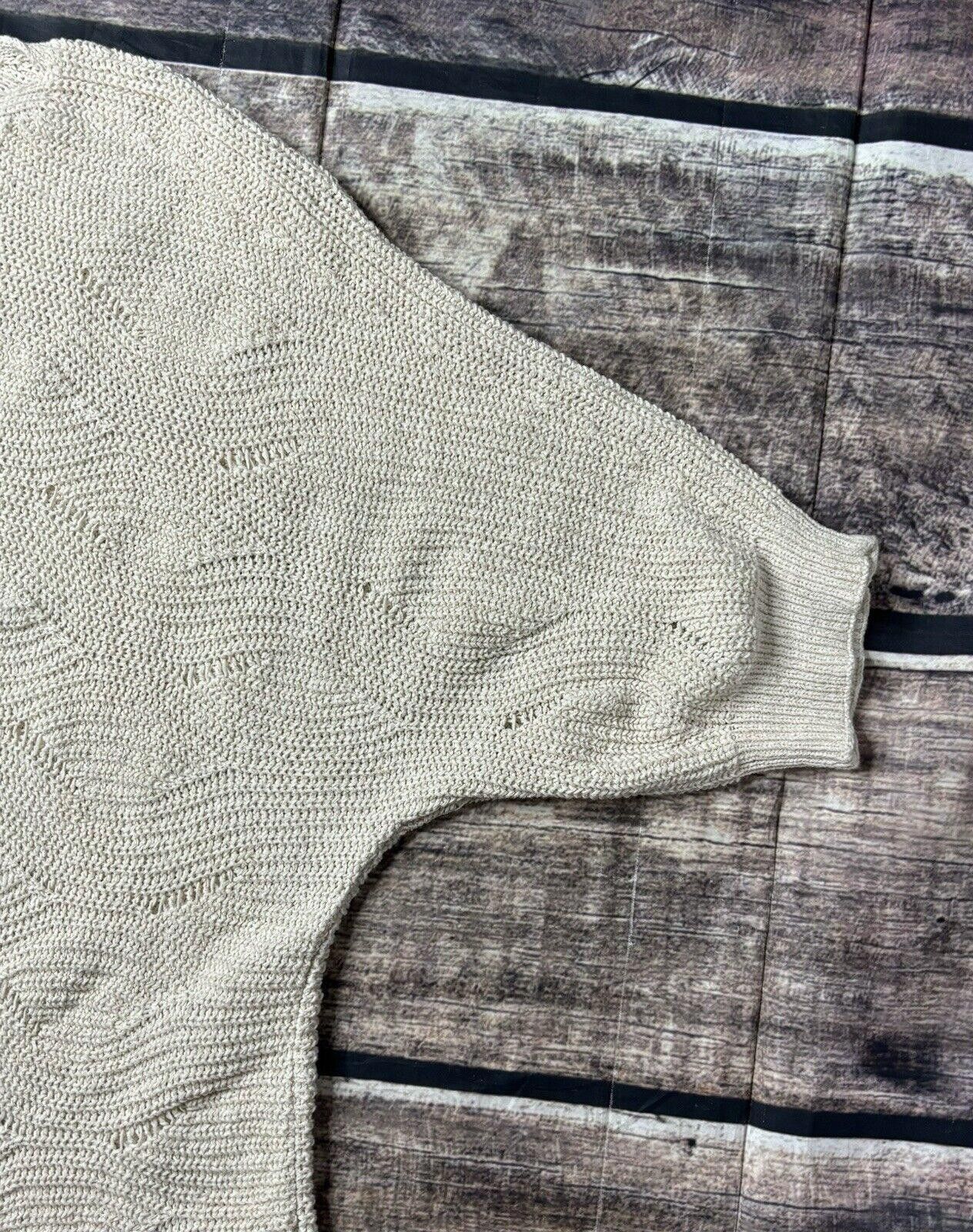 Other J Jill Sweater Women's XL Chunky Knit 3/4 Sleeve Wavy Cotton Size XL / US 12-14 / IT 48-50 - 5 Thumbnail