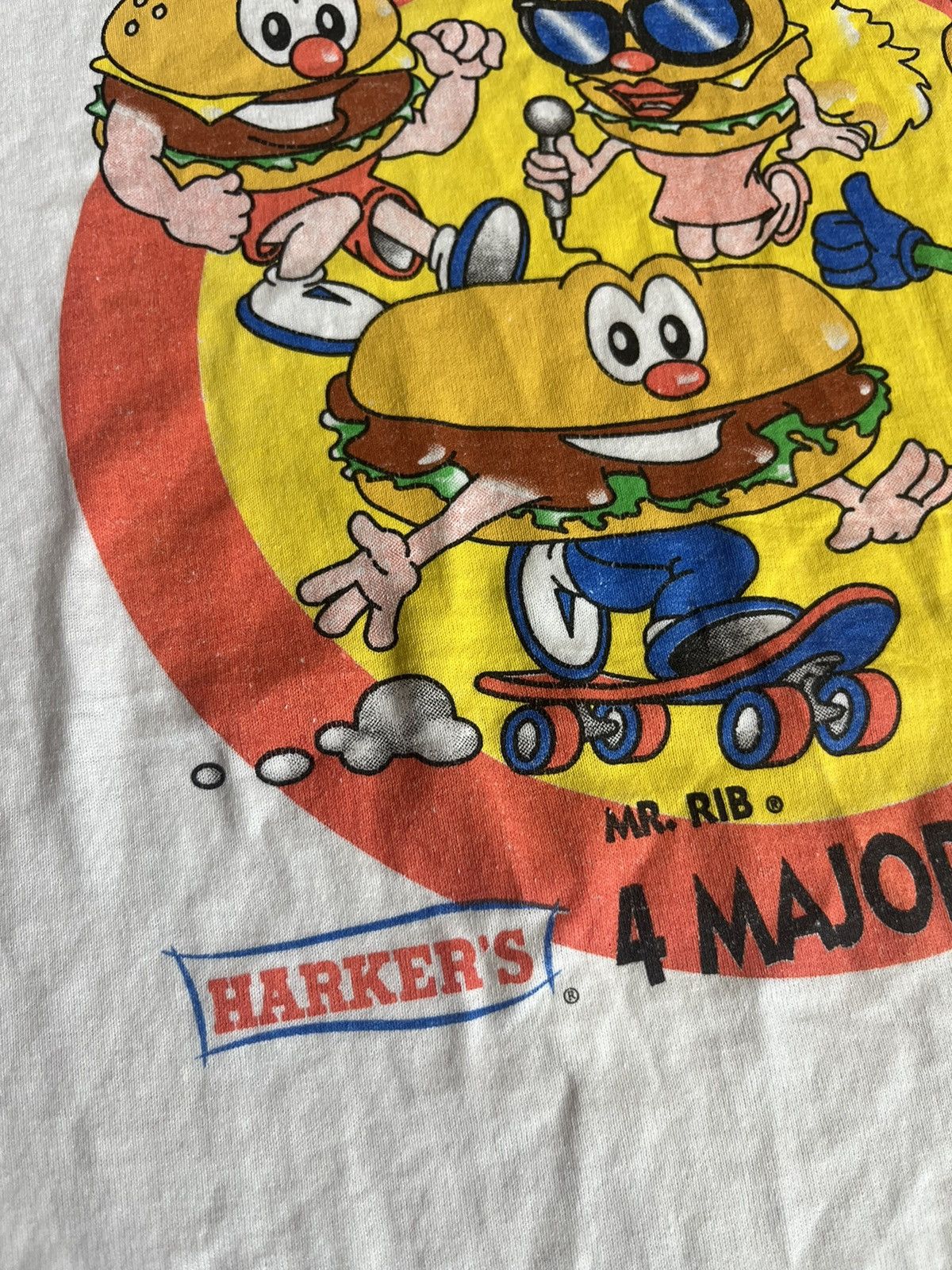 Junk Food Vintage HARKER’S 4 Major Food Dudes Charactor 90’s Tshirt Size US XL / EU 56 / 4 - 6 Thumbnail