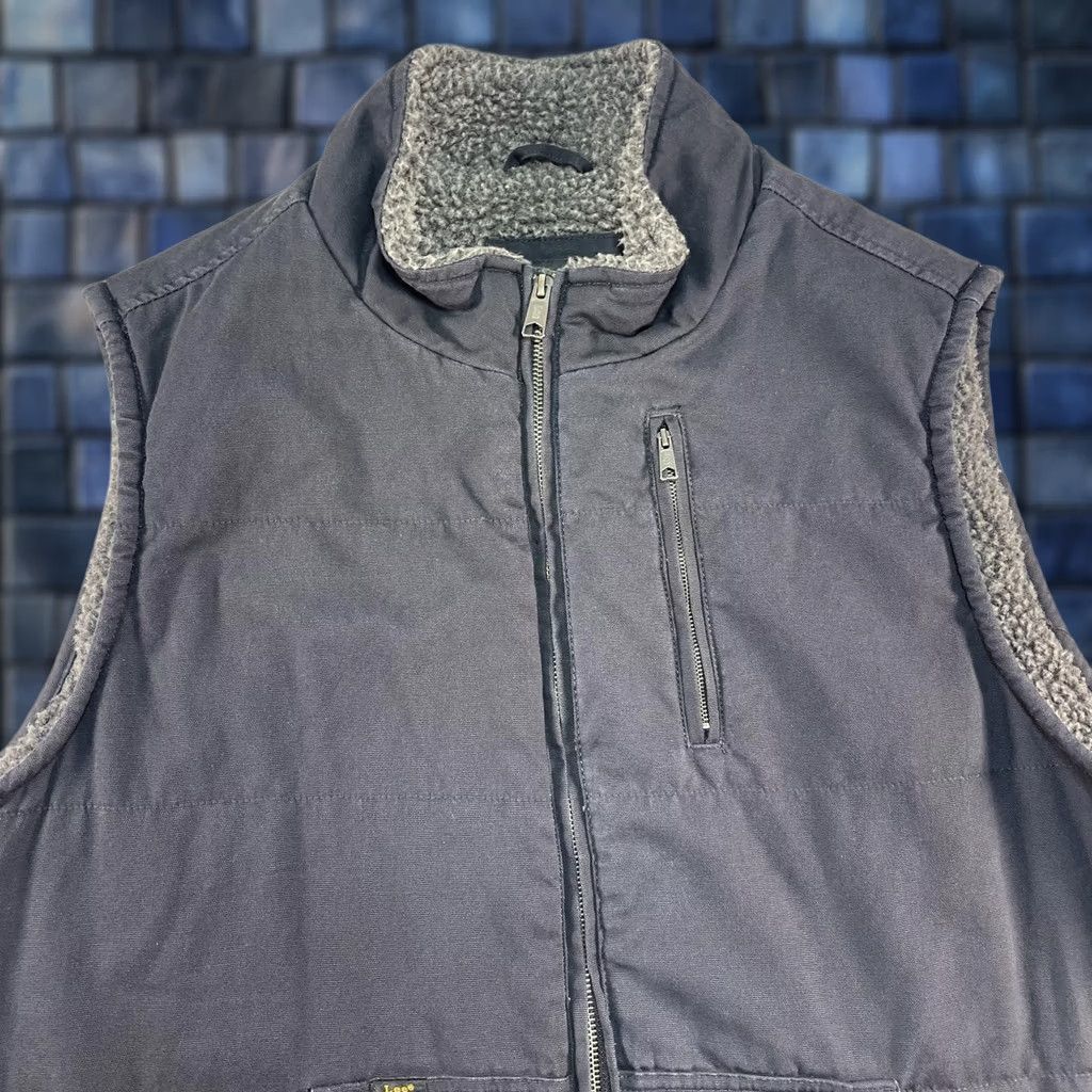 Lee Lee Vest XL Gray Canvas Quilted Insulated Sherpa Lined Full Zip Pockets Mens Outdoor Workwear Vest Size US XL / EU 56 / 4 - 1 Thumbnail