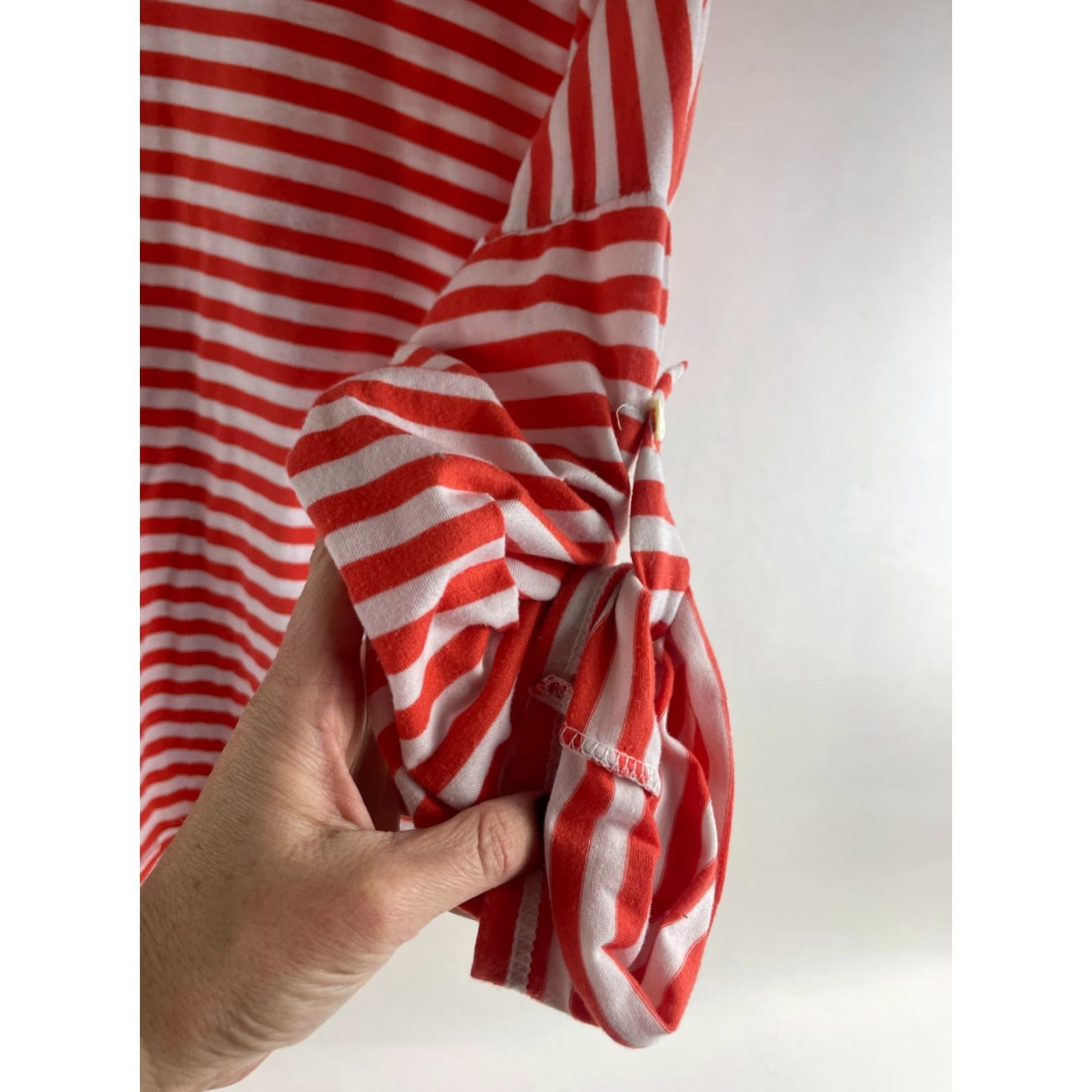 Vintage Arianna by Howard's Shirt Women's Striped Boat Neck T-Shirt Coral White XL Large Red Navy? Size XL / US 12-14 / IT 48-50 - 5 Thumbnail