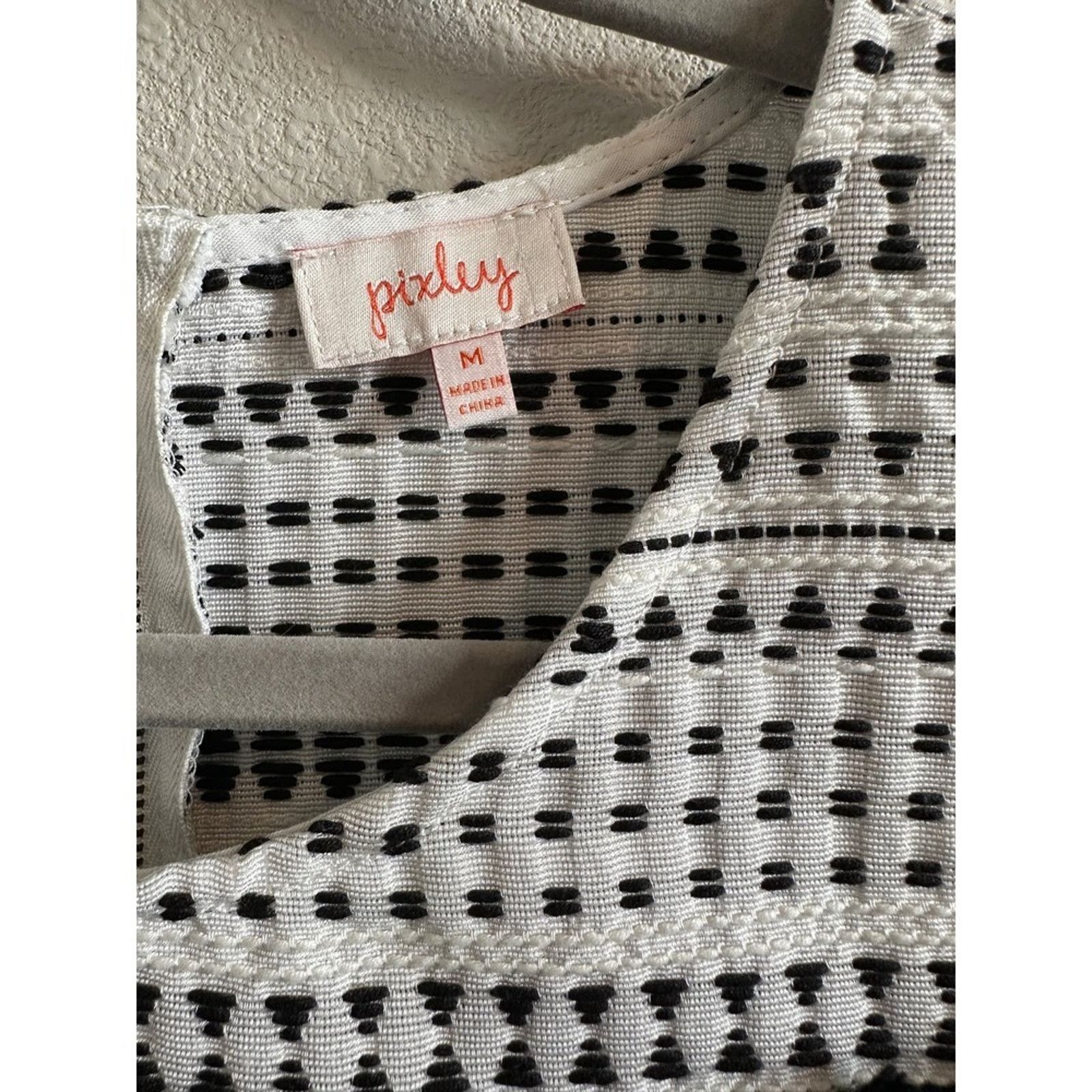 Other Pixley White and Black Sleeveless Formal Peplum Blouse Size M / US 6-8 / IT 42-44 - 12 Thumbnail