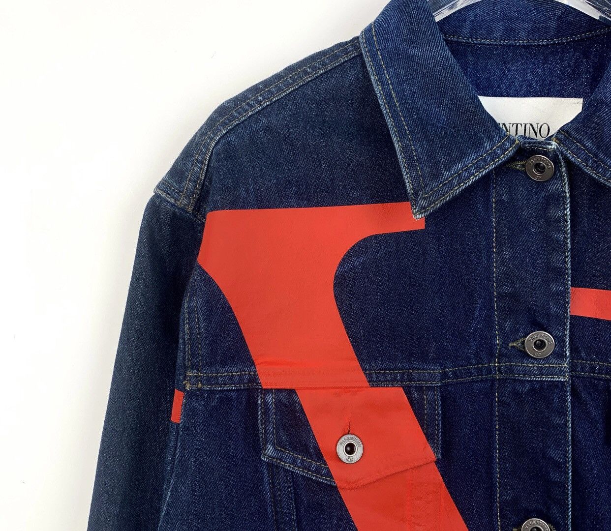 Valentino Valentino Blue Printed Big V Cowboy Coat2412-Nextarrow Size US S / EU 44-46 / 1 - 3 Thumbnail