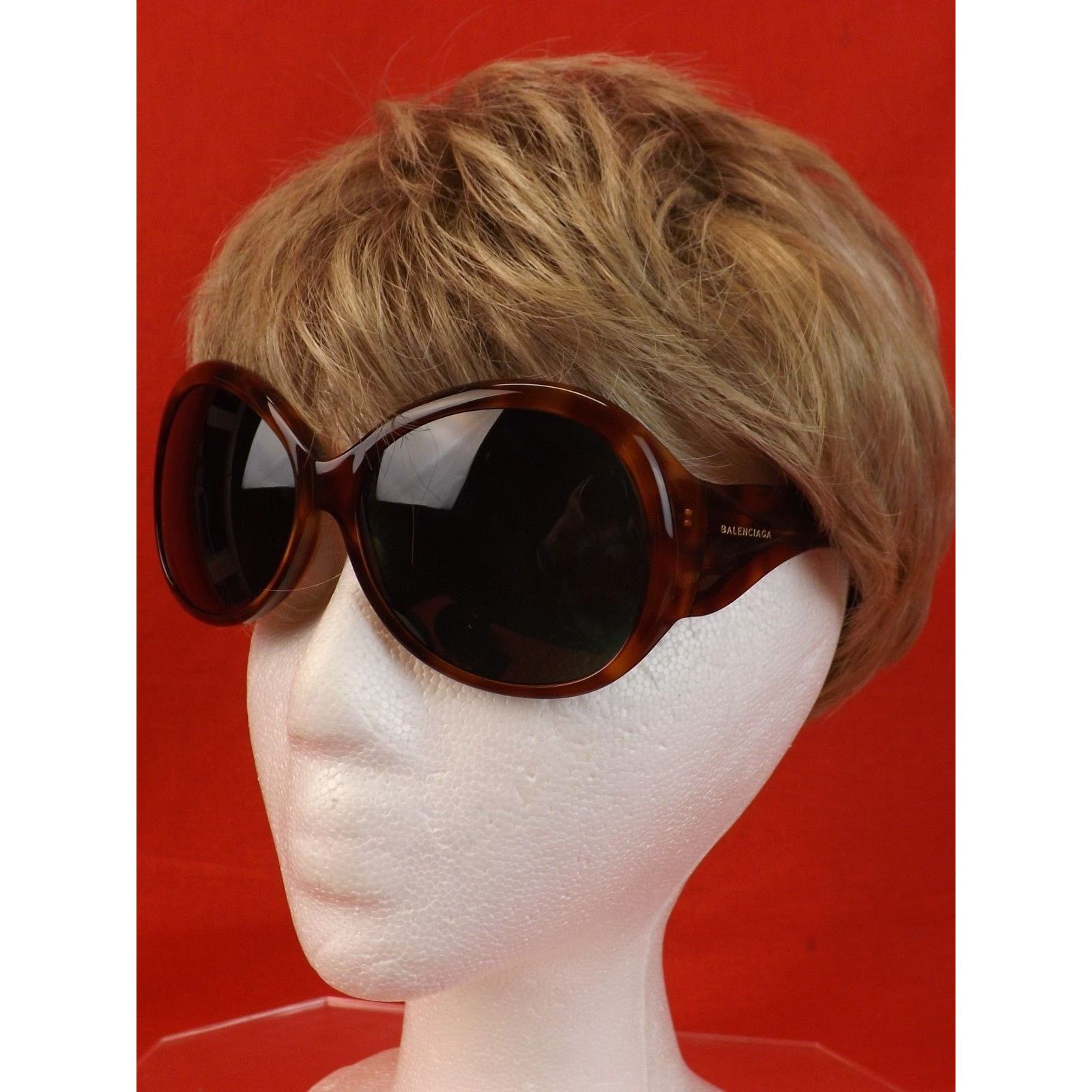 Balenciaga BALENCIAGA HAVANA PLASTIC FRAME OVERSIZED SUNGLASSES $495 IT Size ONE SIZE - 9 Thumbnail