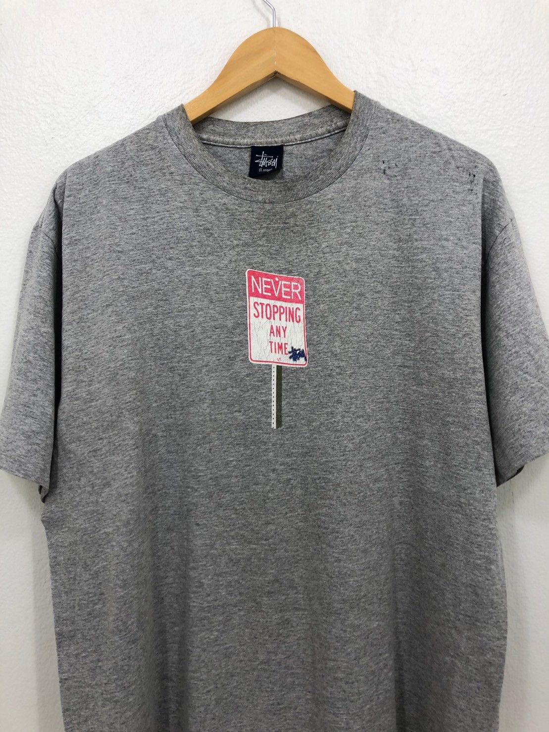 Stussy × Vintage Vintage 90's STUSSY Stopping any time shirt BN Size US L / EU 52-54 / 3 - 1 Thumbnail