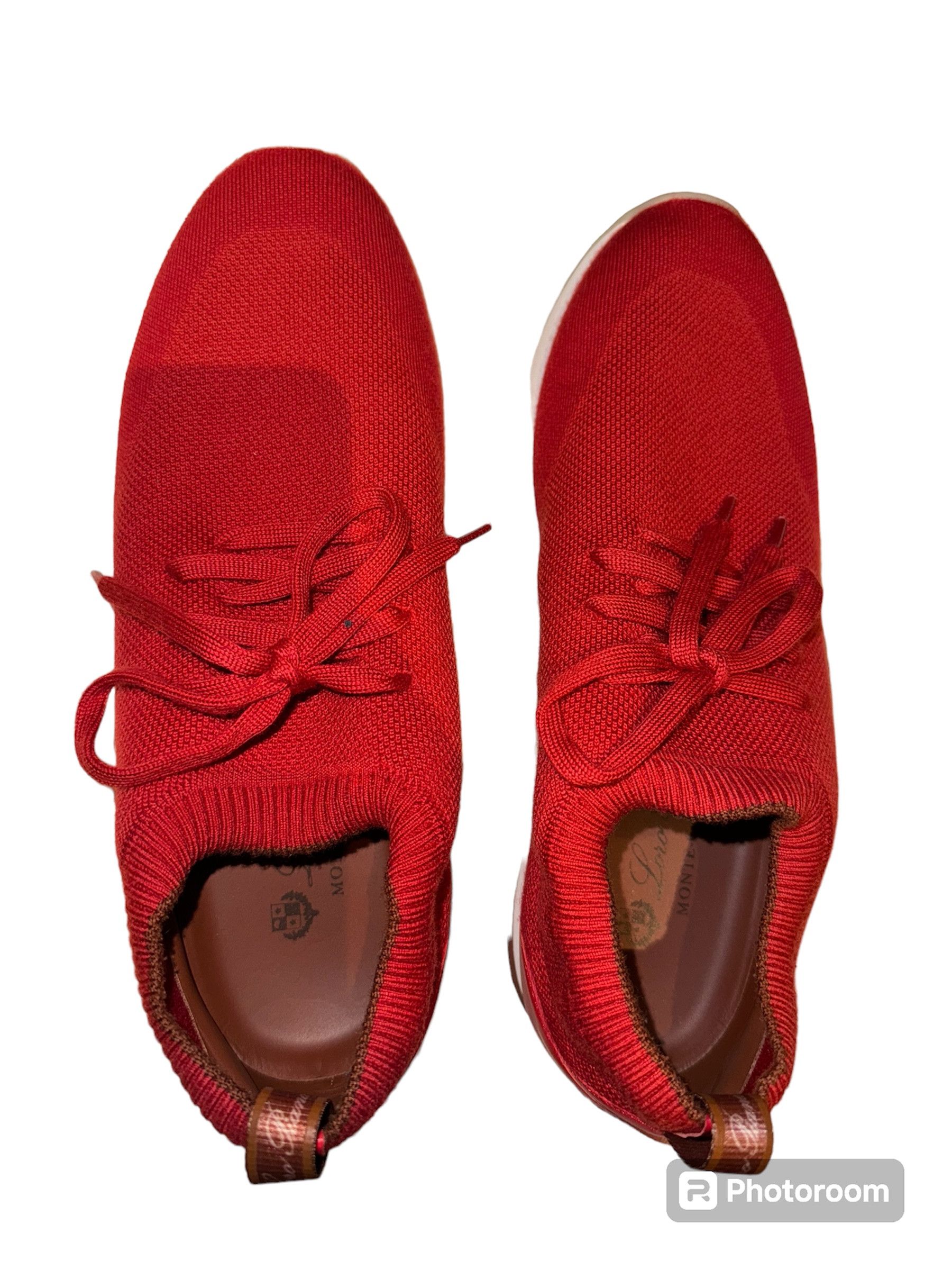 image of Loro Piana 360 Flexy Walk Monaco Shoes in Red, Men's (Size 9)