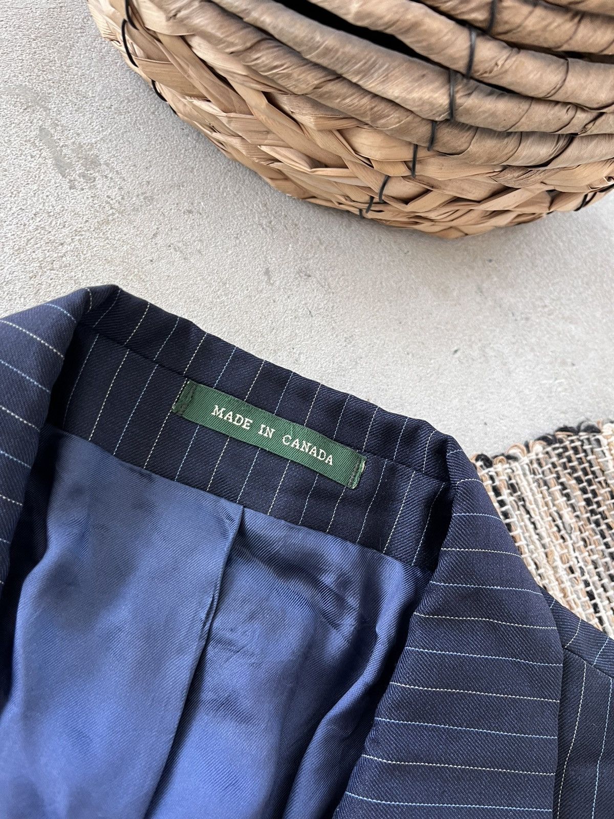 Polo Ralph Lauren Vintage Polo Ralph Lauren Navy Striped Blazer Avantgarde Y2K Size 44R - 15 Thumbnail