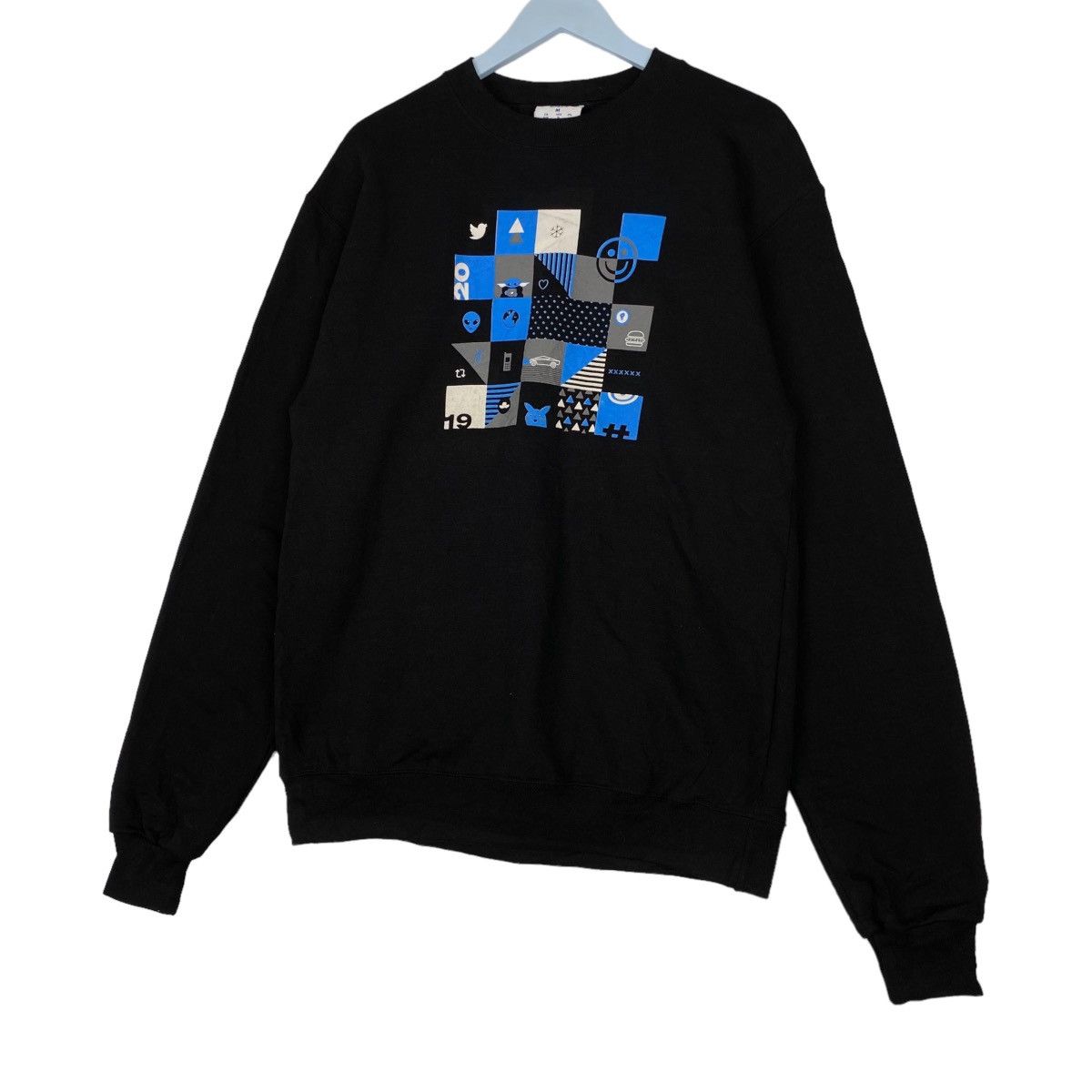 Champion × Vintage Vintage Champion All Print Crewneck Sweatshirt Black Blue Size US M / EU 48-50 / 2 - 2 Thumbnail