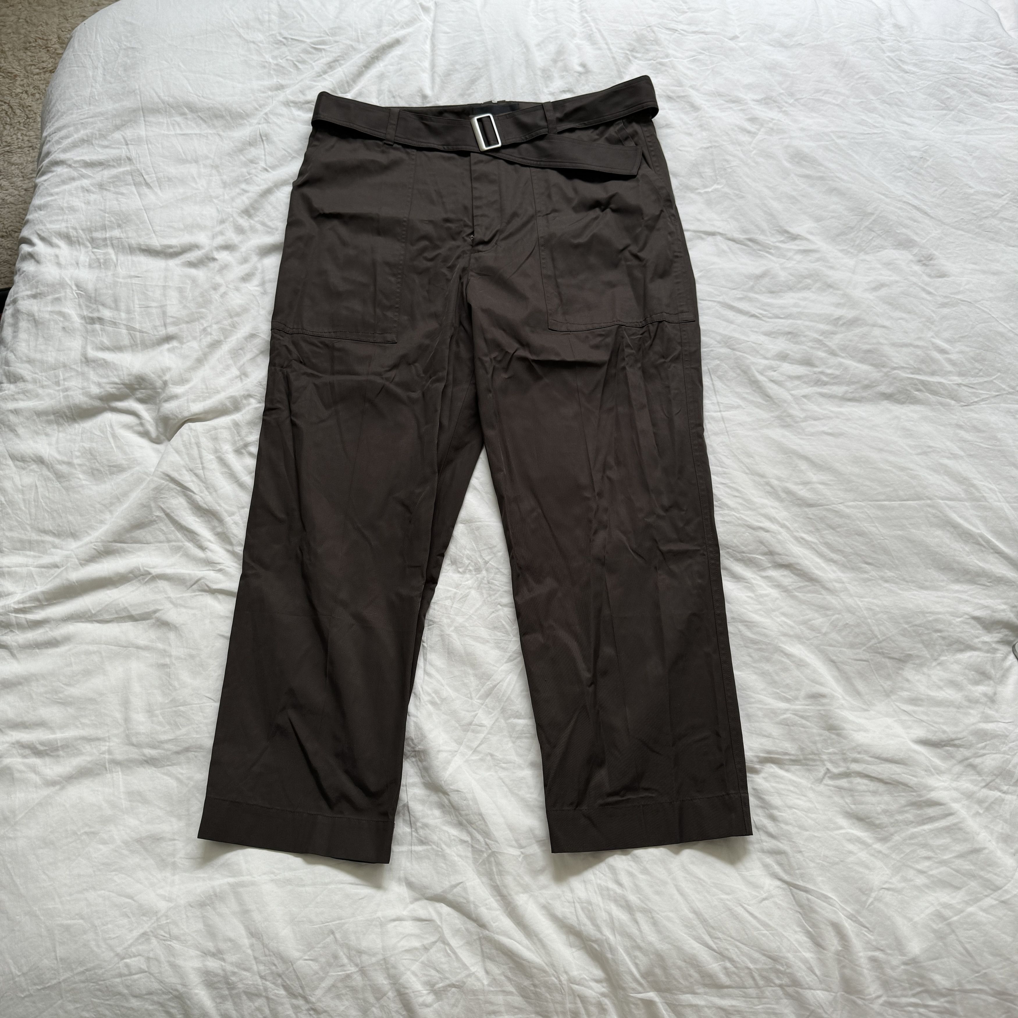 image of 3 1 Phillip Lim Straight Leg Patch Pocket Trousers in Brown, Men's (Size 36)