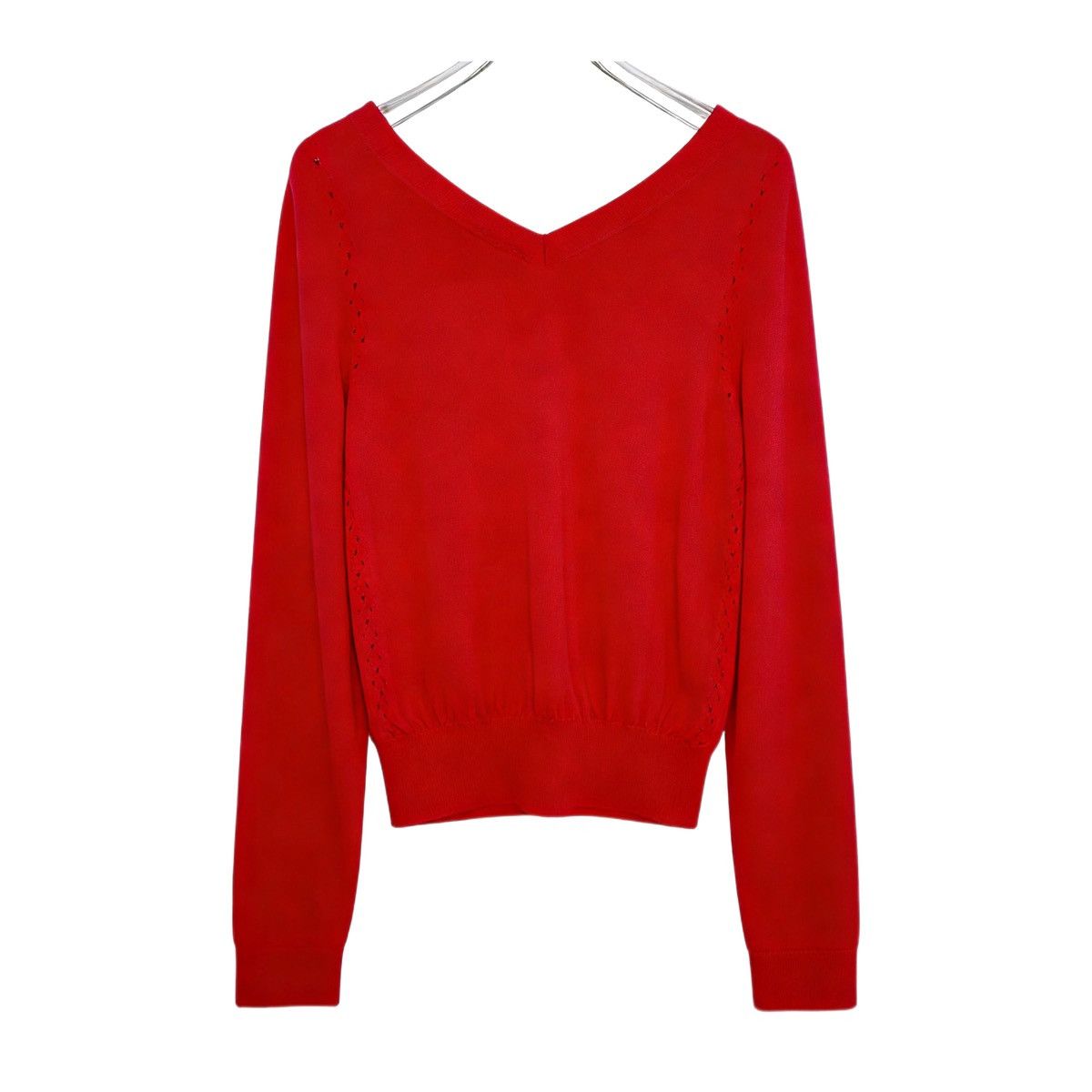 Chanel Chanel Rose Red Thin Cashmere Knit Sweater K26WX Size XXS / US 00 / IT 34 - 2 Thumbnail