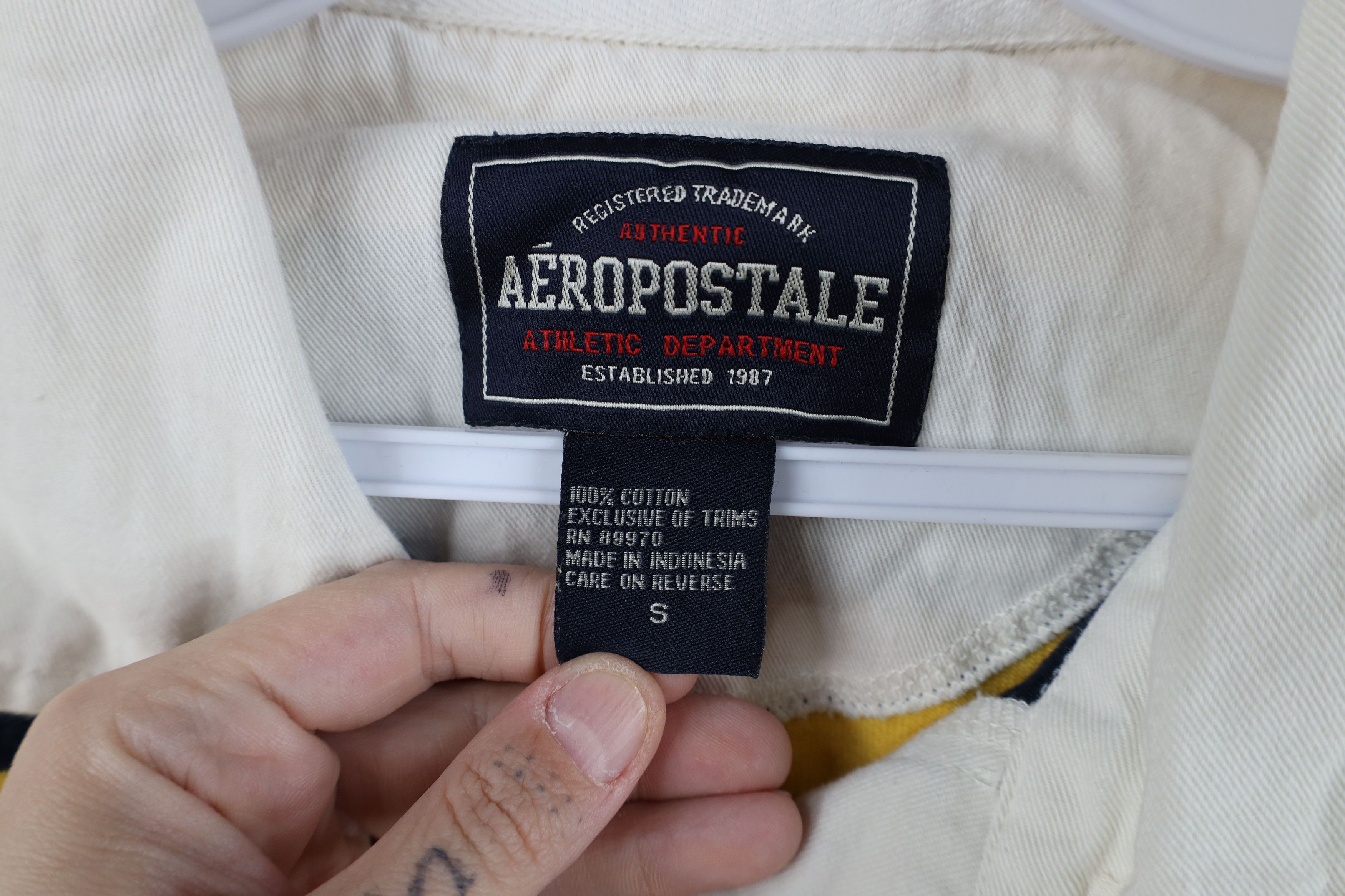 Aeropostale Vintage 90s Y2K Aeropostale Heavy Long Sleeve Rugby Polo Size US S / EU 44-46 / 1 - 6 Thumbnail