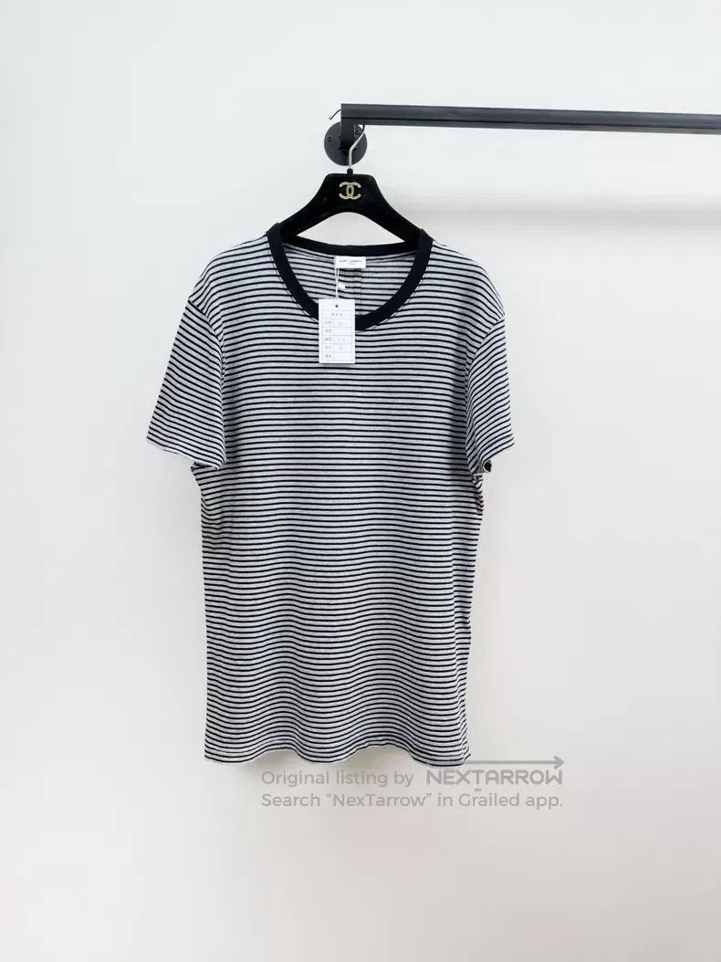 Saint Laurent Paris Saint Laurent Paris Striped Short Sleeve i Size US M / EU 48-50 / 2 - 1 Thumbnail