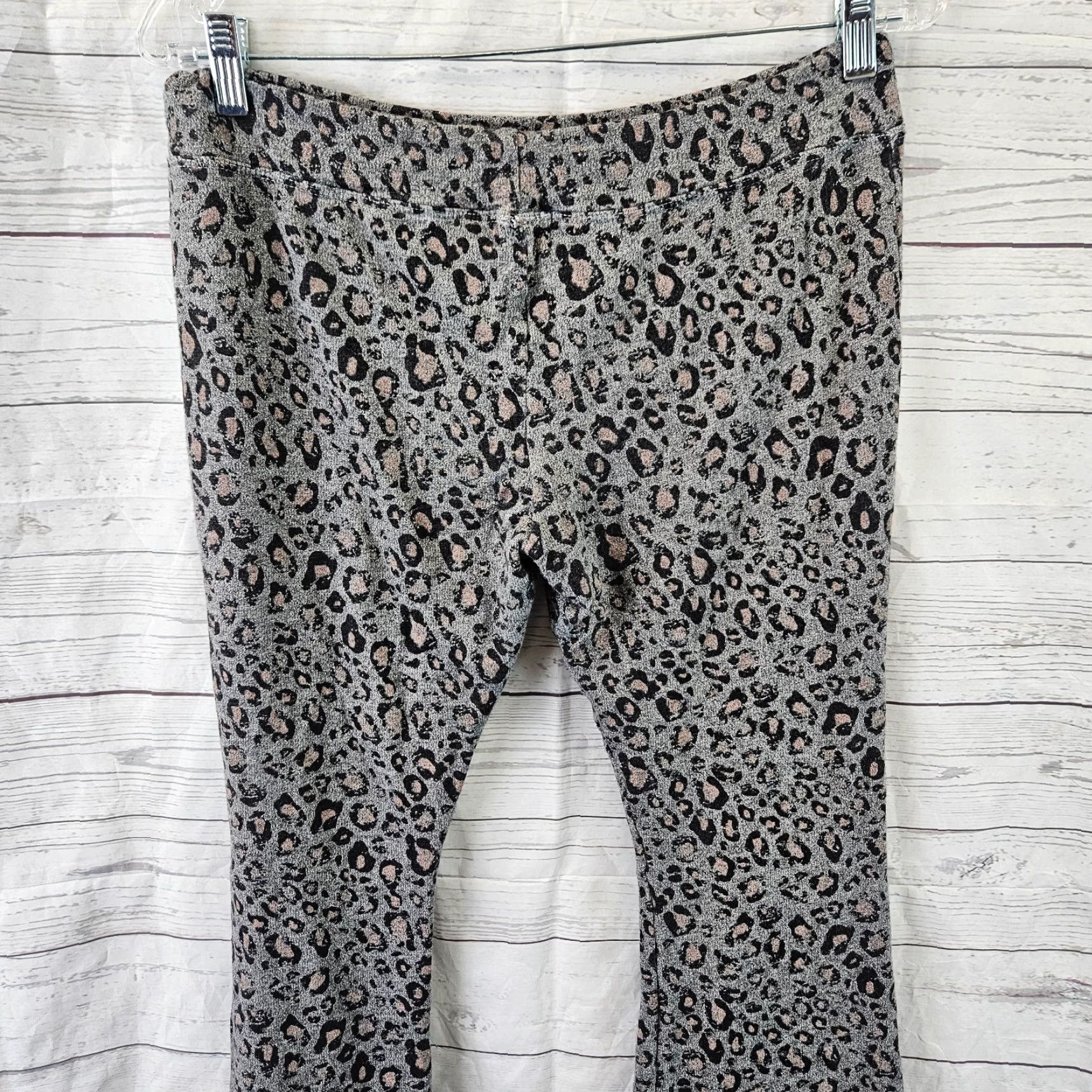Sundry Sundry Womens Cropped Kick Flare Pants Size 2 Medium Gray Black Leopard Print Size 32" / US 10 / IT 46 - 4 Thumbnail
