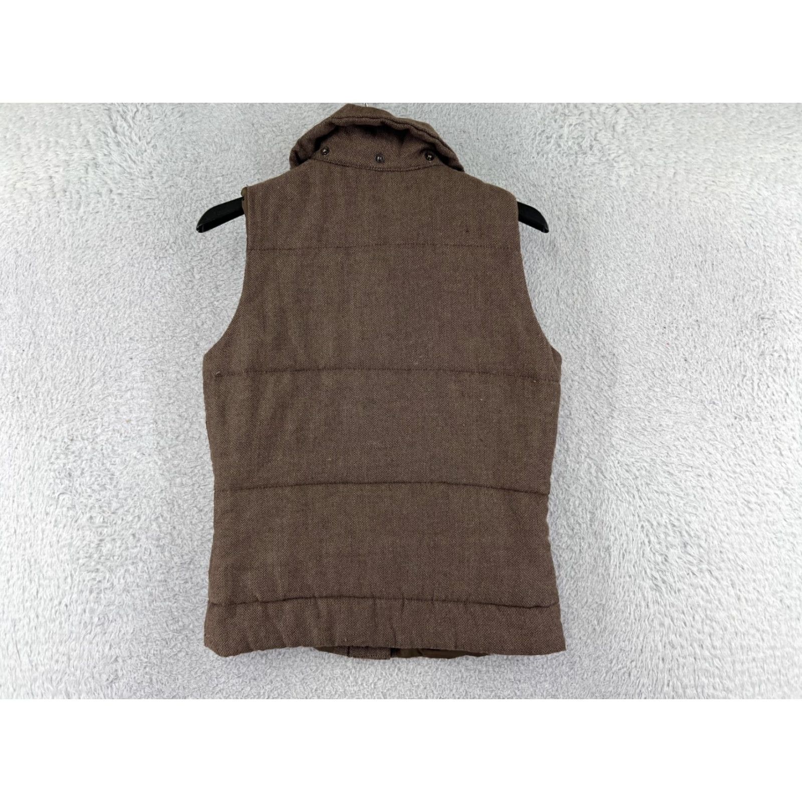 BB Dakota BB Dakota Vest Women Small Brown Wool Blend Herringbone Casual Fall Outdoor Sleeveless Size S / US 4 / IT 40 - 2 Thumbnail