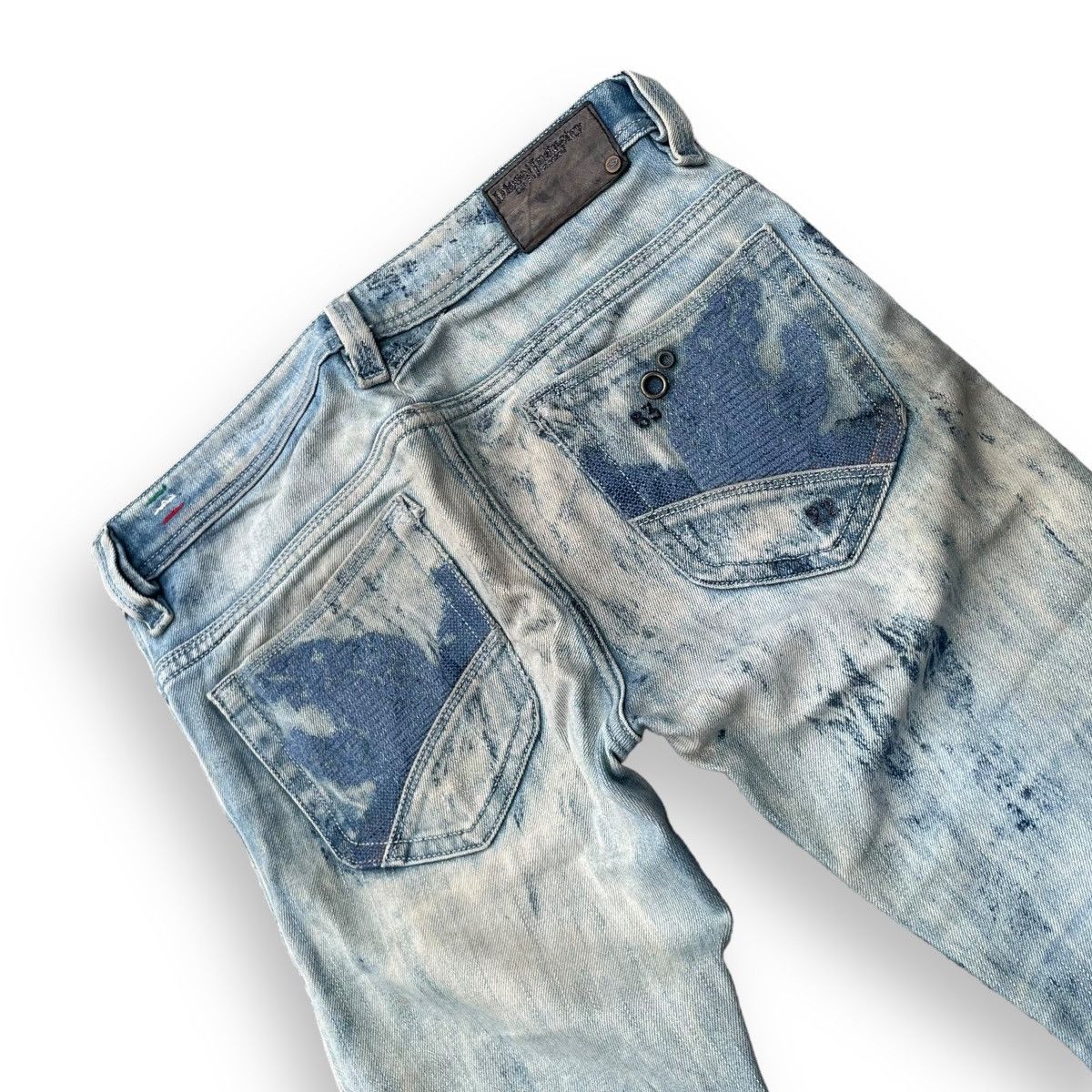 Diesel DIESEL COW LEATHER ACID WASH DISTRESSED DENIM PANTS Size US 30 / EU 46 - 7 Thumbnail