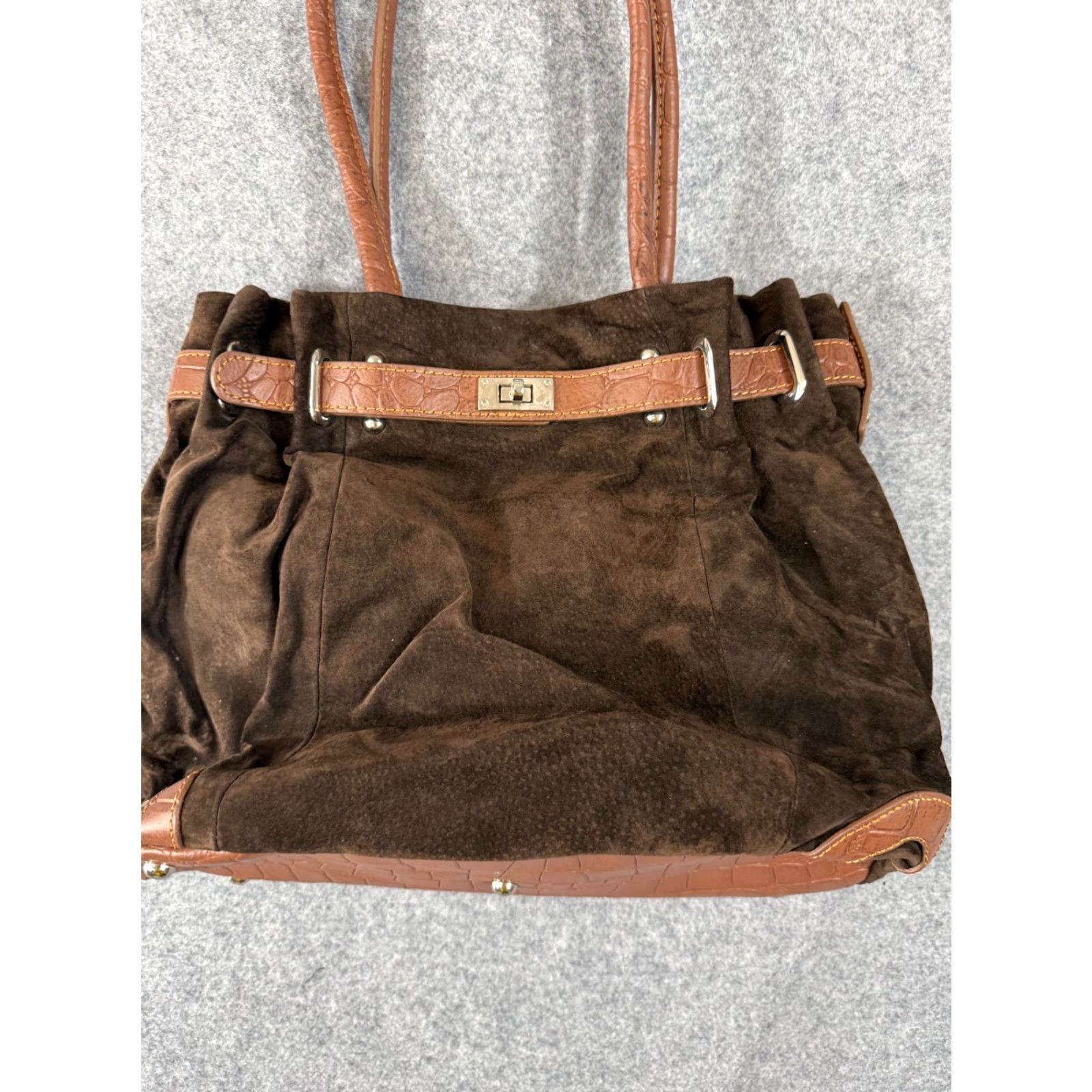 Vintage Gun Tote’n Mamas Shoulder Bag Womens Brown Concealed Carry Suede Leather Purse Size ONE SIZE - 4 Thumbnail