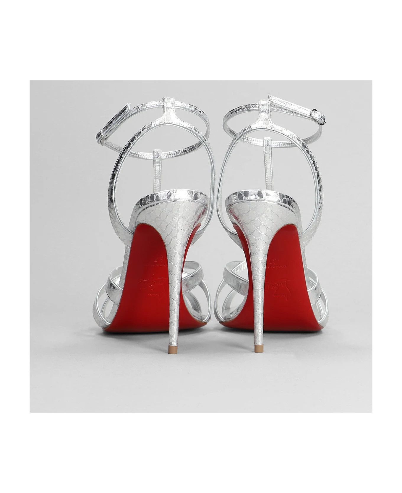 Christian Louboutin o1s1wg111124 Leather Heel Sandals in Silver Size US 6 / IT 36 - 4 Thumbnail