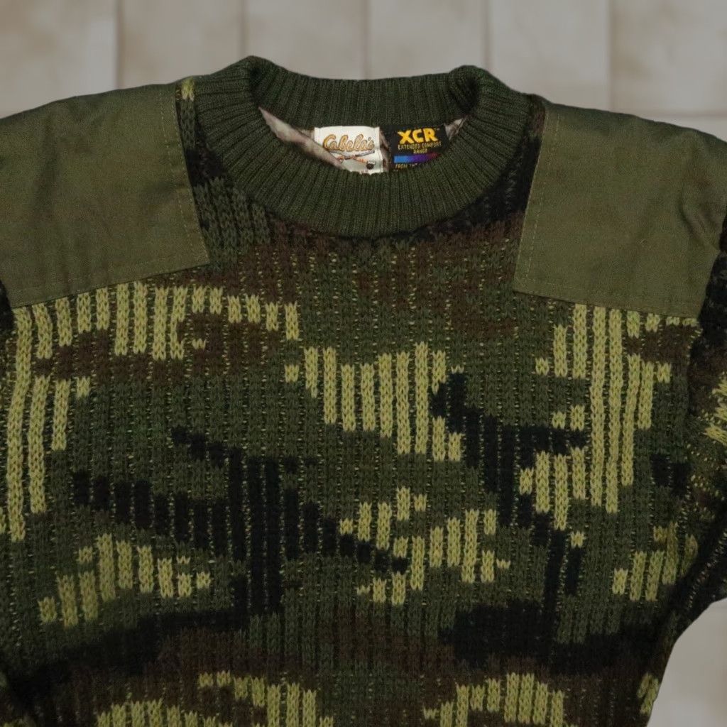 Vintage VINTAGE Cabela's Sweater Mens XS Green Wool Lined Windstopper XCR Windshear Camouflage Pullover Knit Long Sleeve Regular Sweatshirt Mens Size US XS / EU 42 / 0 - 1 Thumbnail