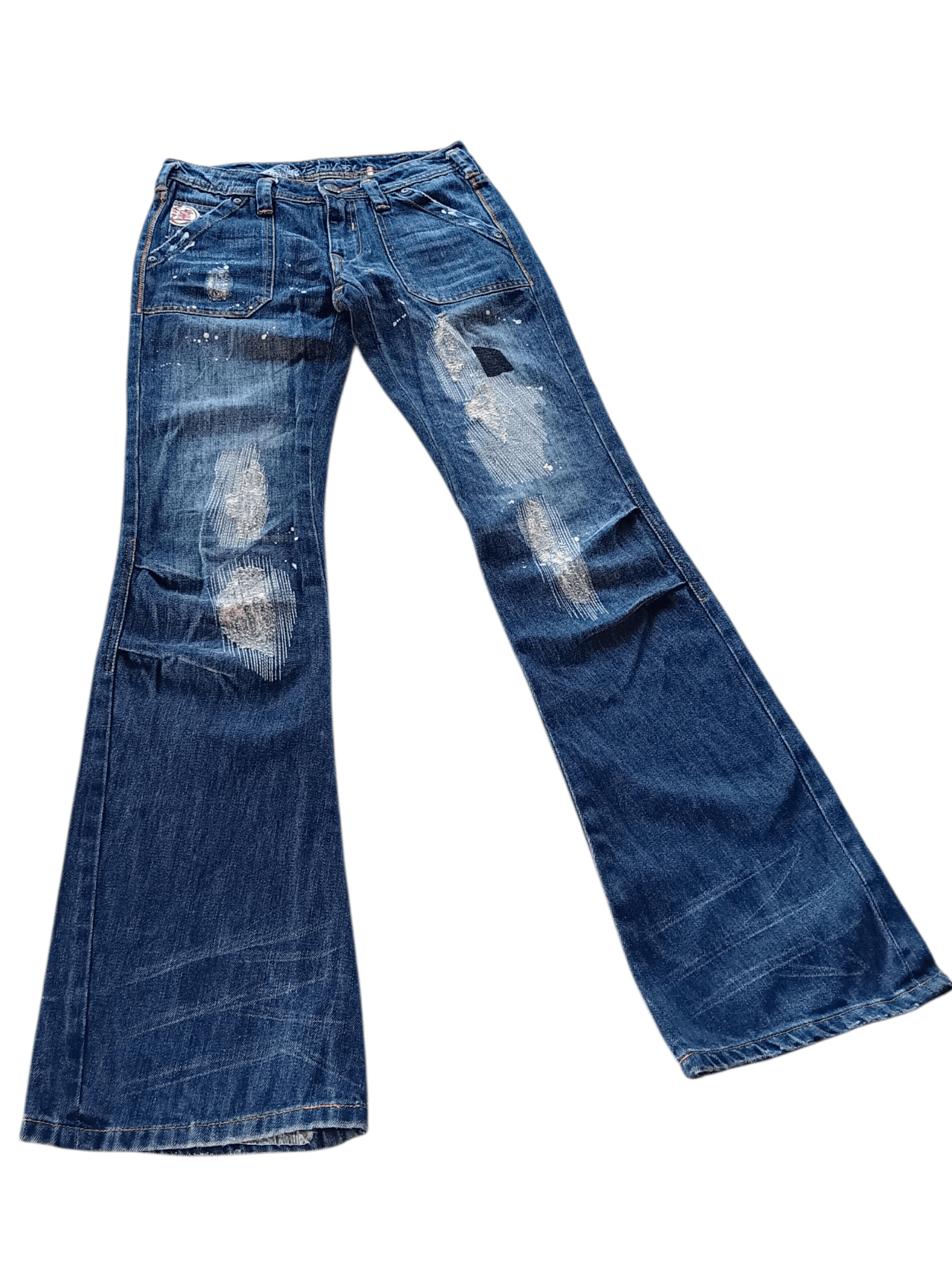 Vintage Big train boro stich flared low rise vintage jeans Size US 28 / EU 44 - 2 Thumbnail