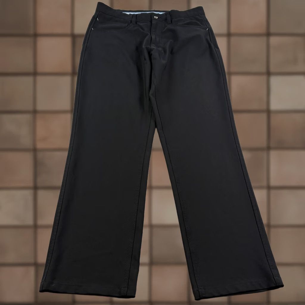 Footjoy FootJoy Pants Mens 32x30 Athletic Chino Stretch Black Polyester Blend Straight Leg Regular Inseam 30in Golf Casual Size US 32 / EU 48 - 1 Thumbnail