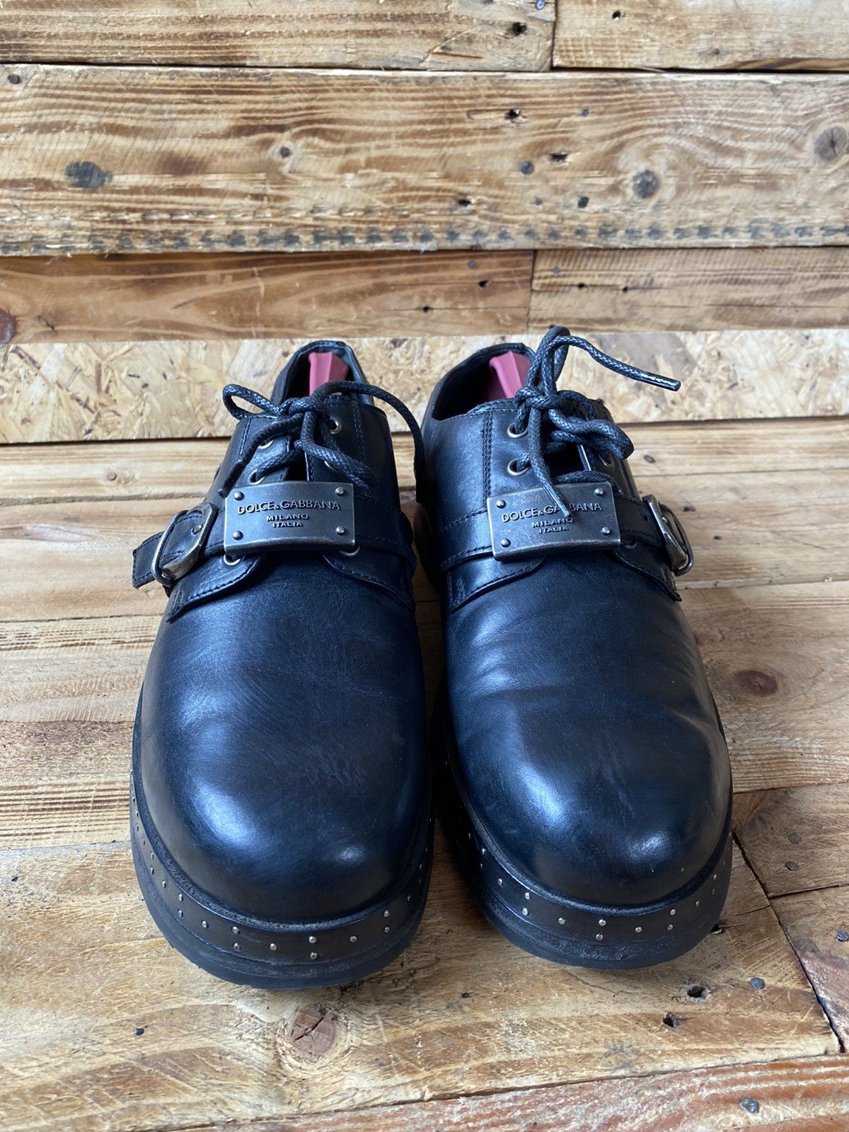 Dolce & Gabbana Dolce and gabbana derby studded black leather shoes sz Uk8 Size US 9 / EU 42 - 5 Thumbnail