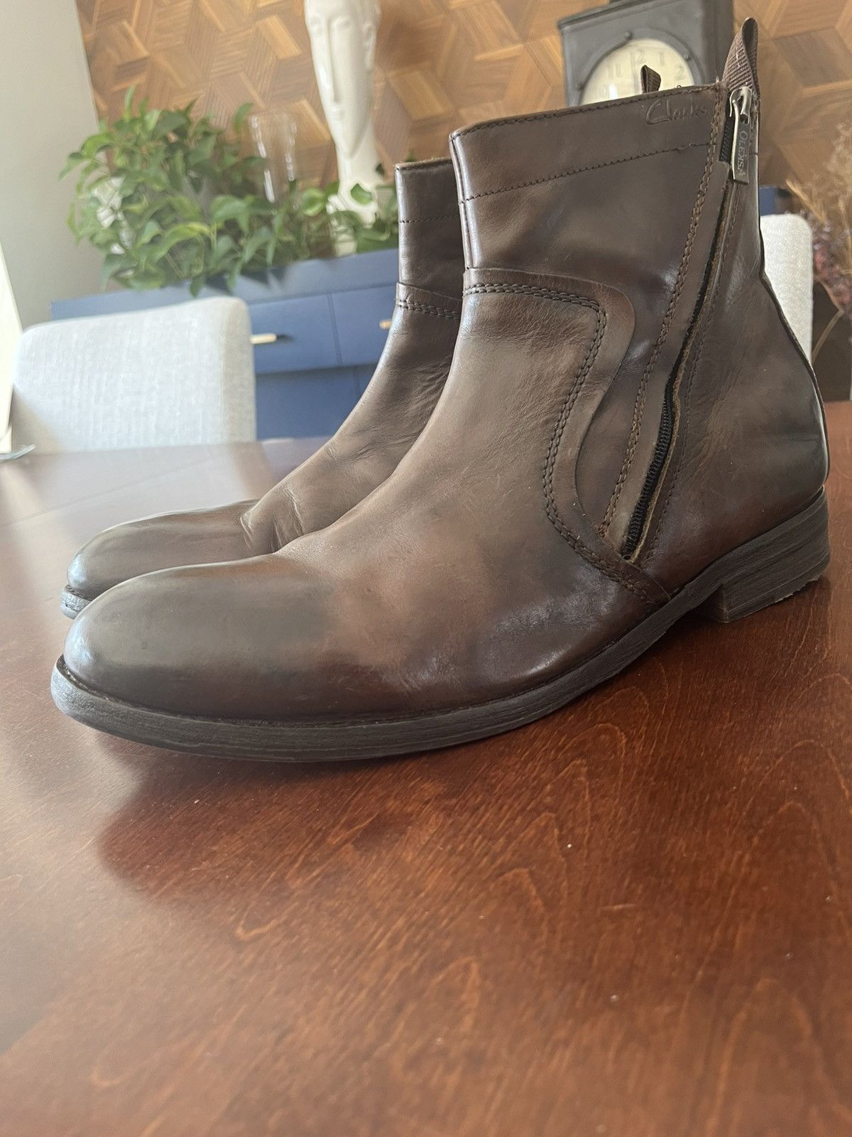 Clarks Clarks Brown Leather Boots Size US 11 / EU 44 - 2 Thumbnail