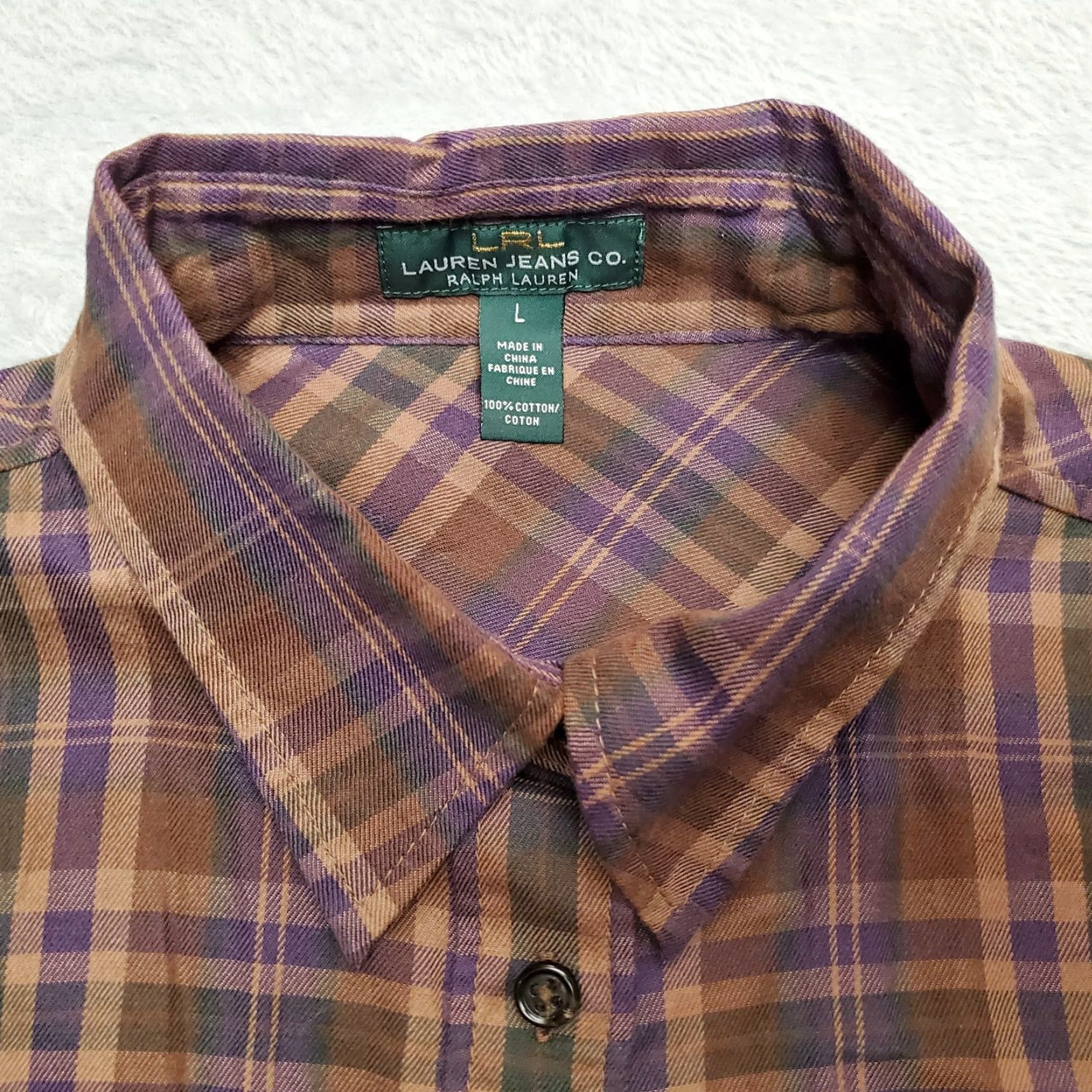 Ralph Lauren Lauren Ralph Lauren Shirt Womens Large Plaid Flannel Cabincore Top Size L / US 10 / IT 46 - 4 Thumbnail