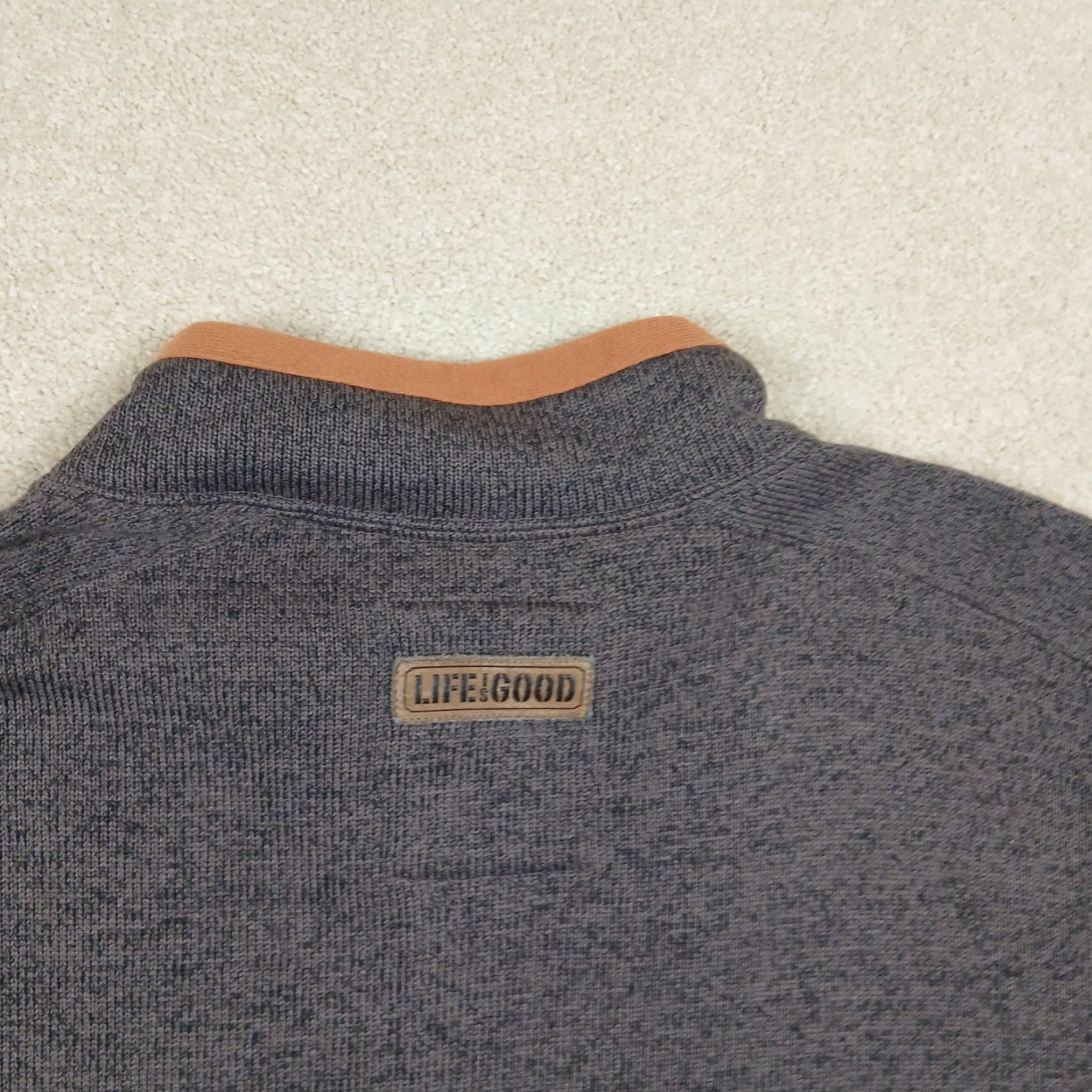 Life is Good Life Is Good 1/4 Zip Pullover Mens Large Gray Shirt Casual Outdoor Sports Golf Walking Size US L / EU 52-54 / 3 - 6 Thumbnail