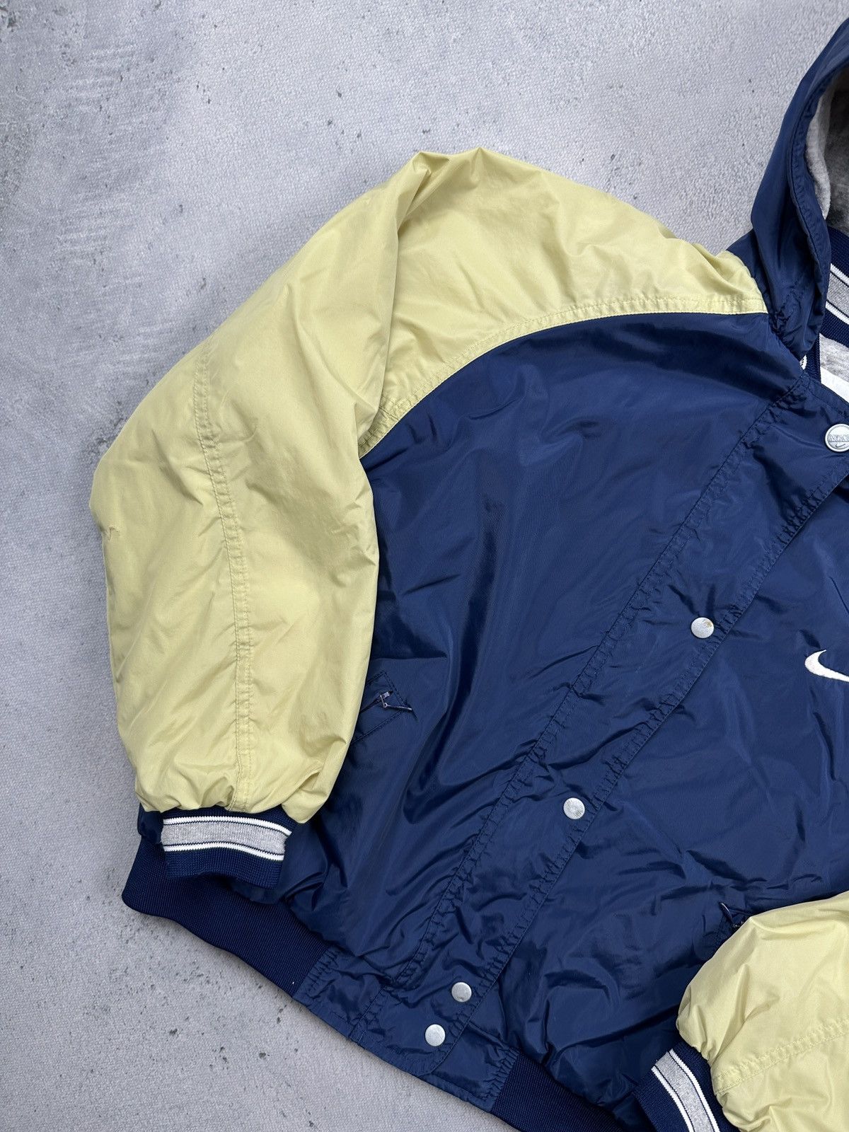 Nike Vintage Nike two-tone Hooded Jacket Blue Yellow 90s Varsity Size M / US 6-8 / IT 42-44 - 3 Thumbnail