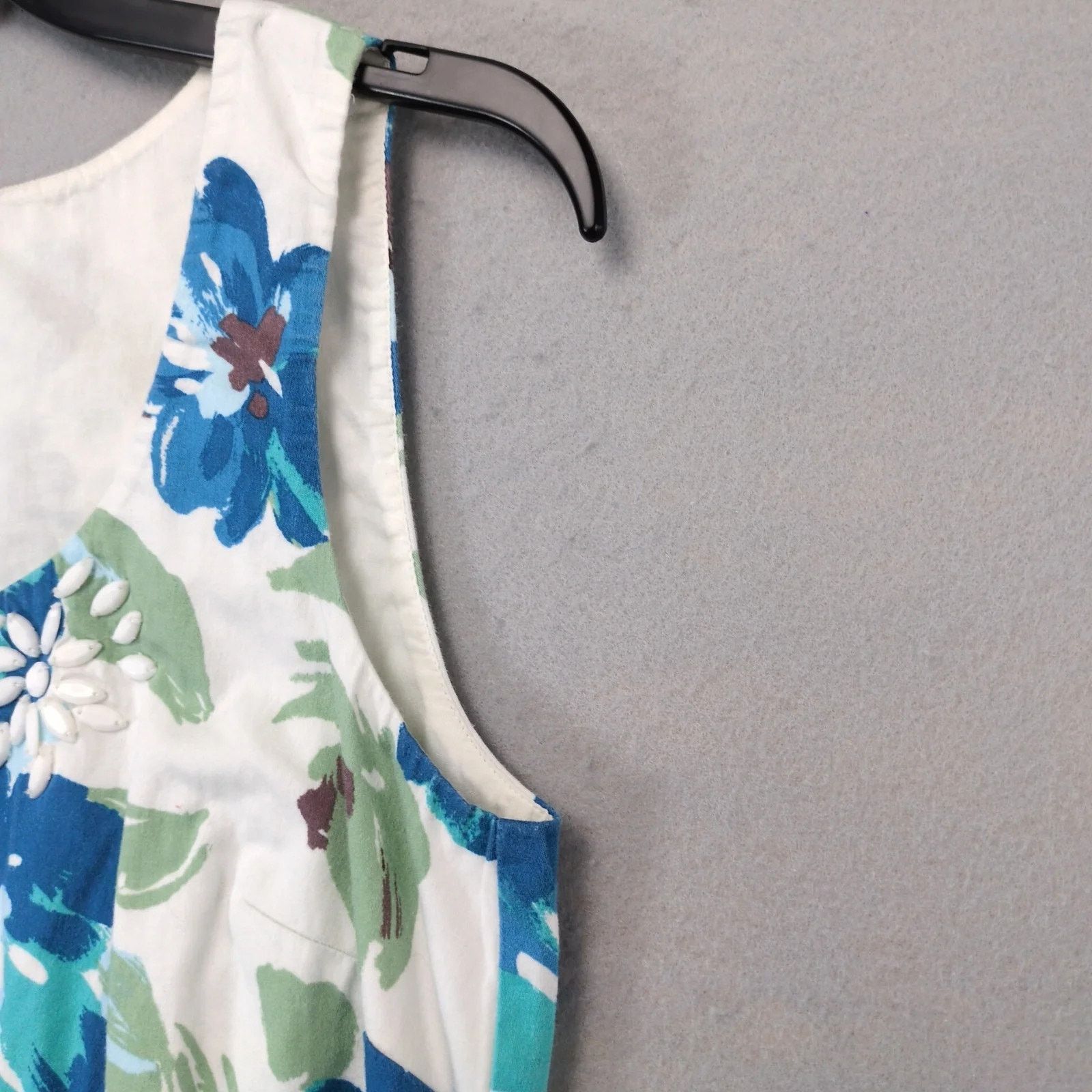Ann Taylor Ann Taylor Loft Blue Floral Sleeveless Cotton Mini Dress 6 Size M / US 6-8 / IT 42-44 - 10 Thumbnail