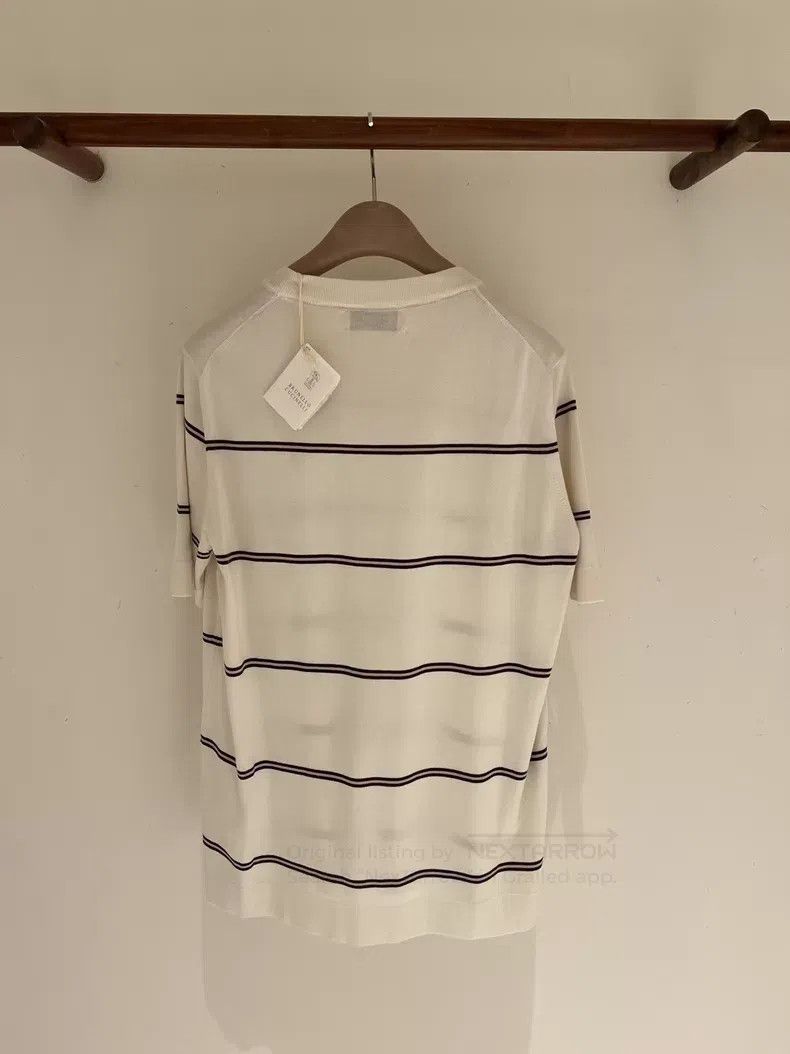 Brunello Cucinelli Brunello Cucinelli Men's Wide Striped Short Sleeve T-Shirt Size US M / EU 48-50 / 2 - 2 Thumbnail